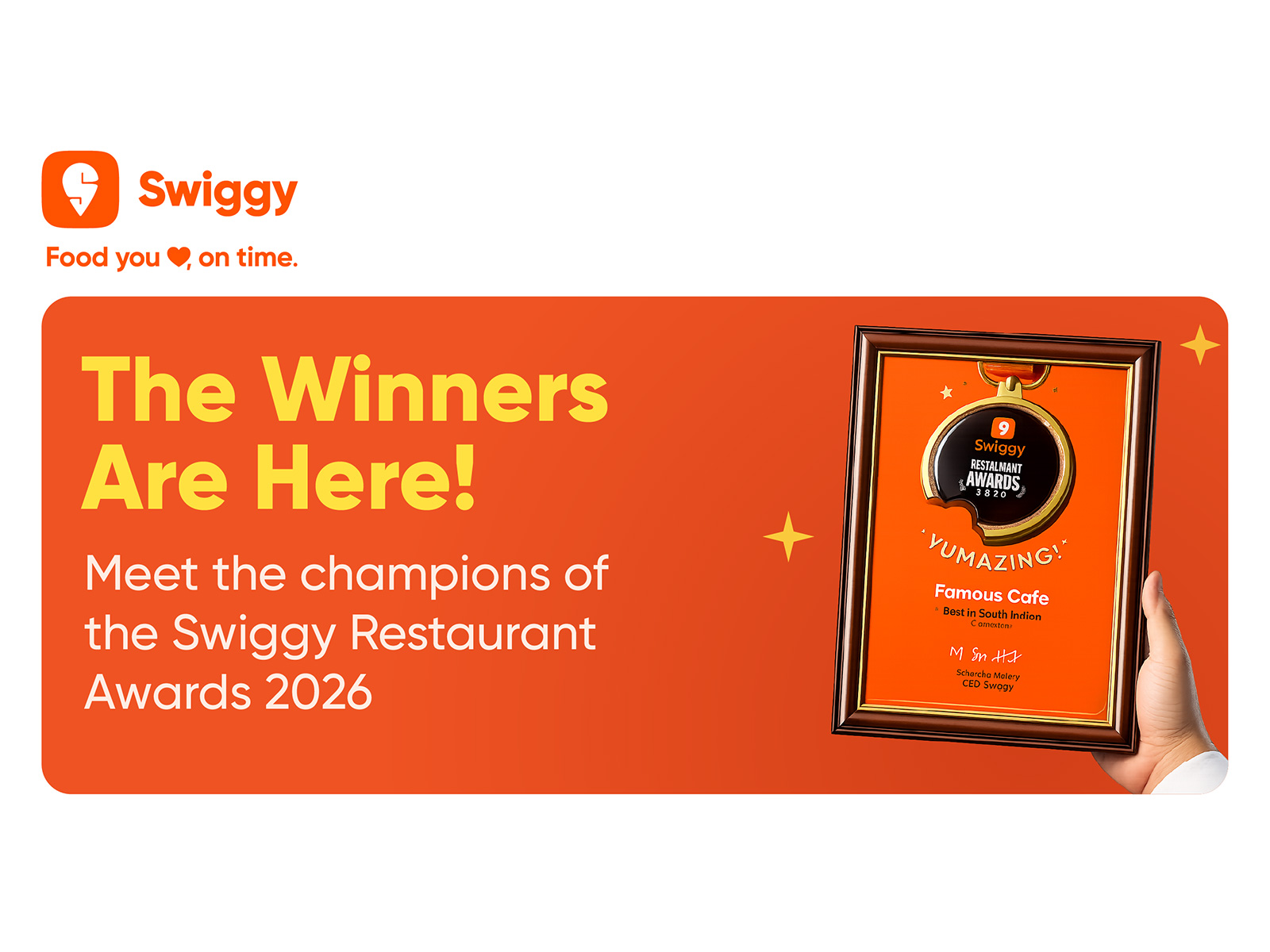Swiggy Restaurant Awards 2026 Winner Announcement