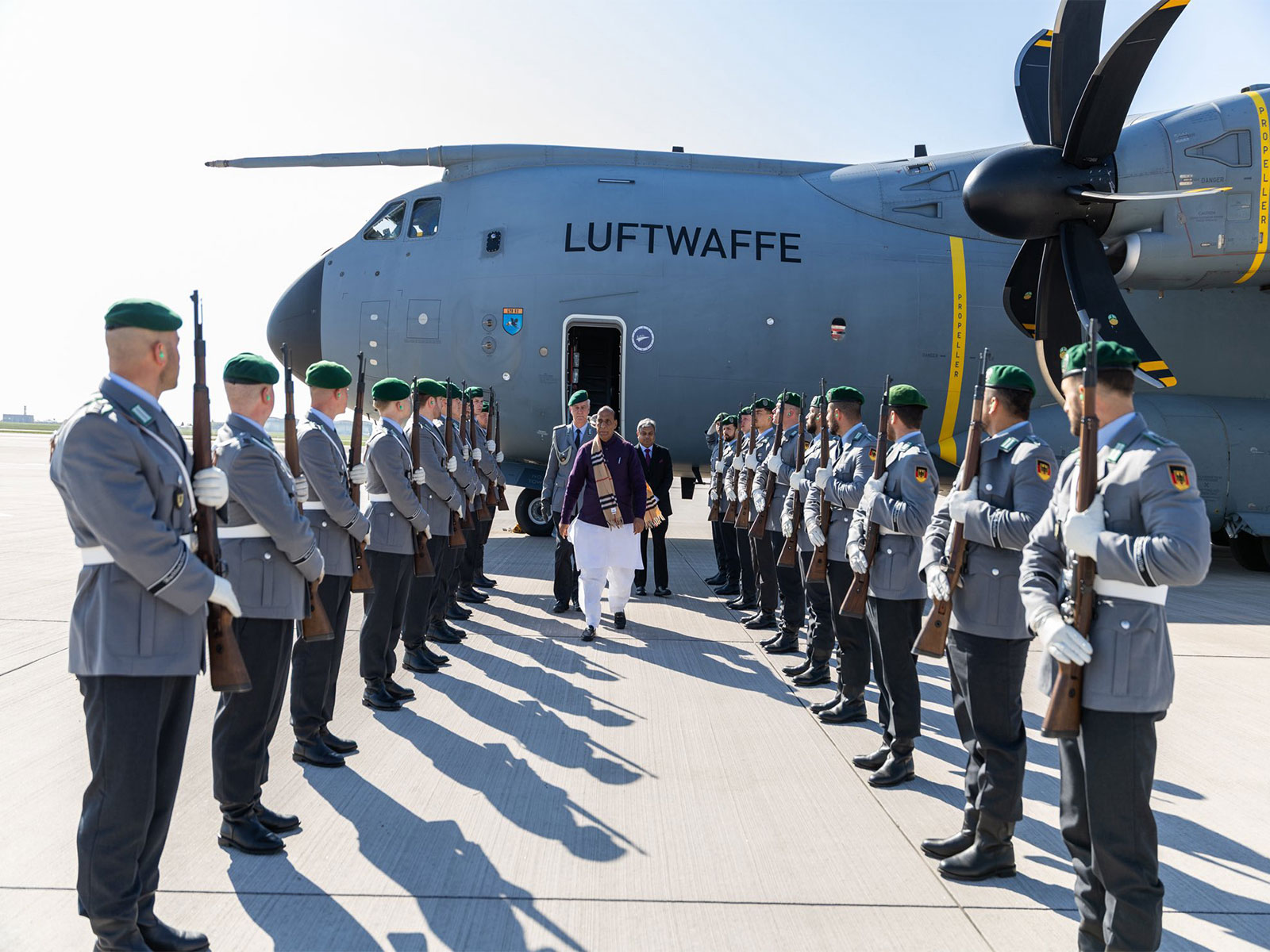 Defence Minister Singh accorded military honours in Berlin (Photo/X@DefenceMinIndia)
