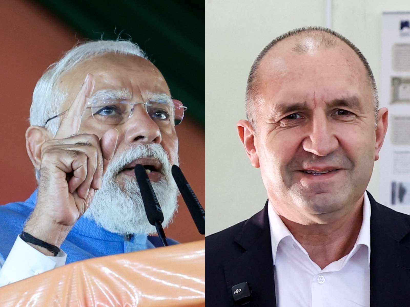 Prime Minister Narendra Modi and  former Bulgarian President Rumen Radev (File Photo/ANI, Reuters)