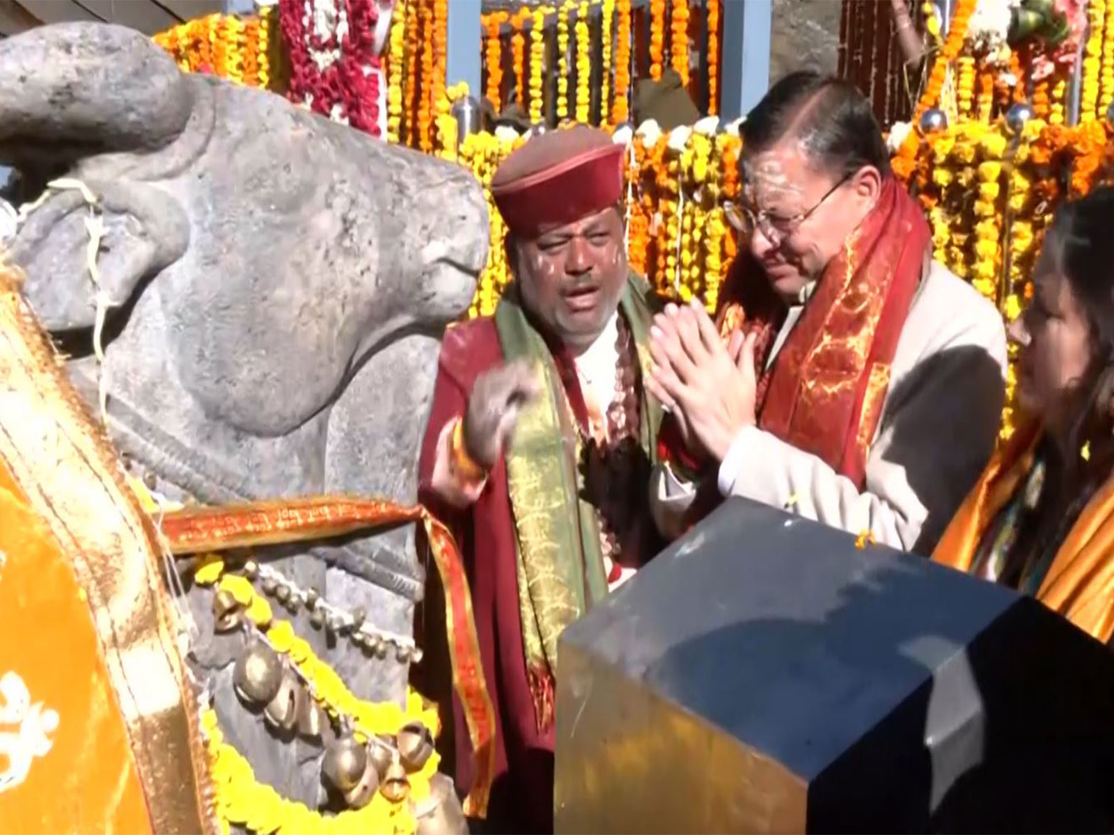 CM Pushkar Dhami offers prayers as Kedarnath Dham officially opens for devotees (Photo/ANI)