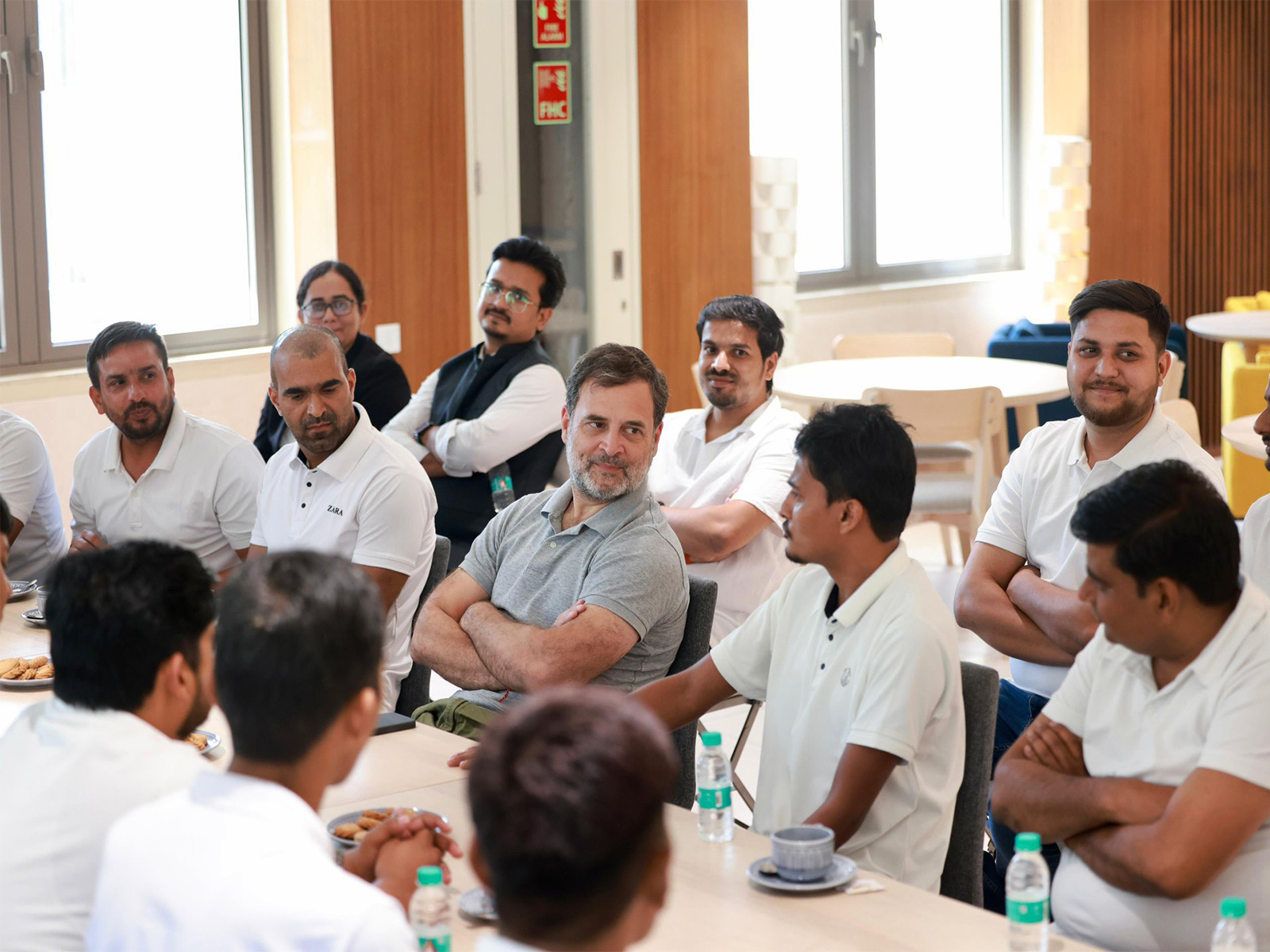 Rahul Gandhi meets during an intereaction with Youth Congress workers (Photo/ANI)