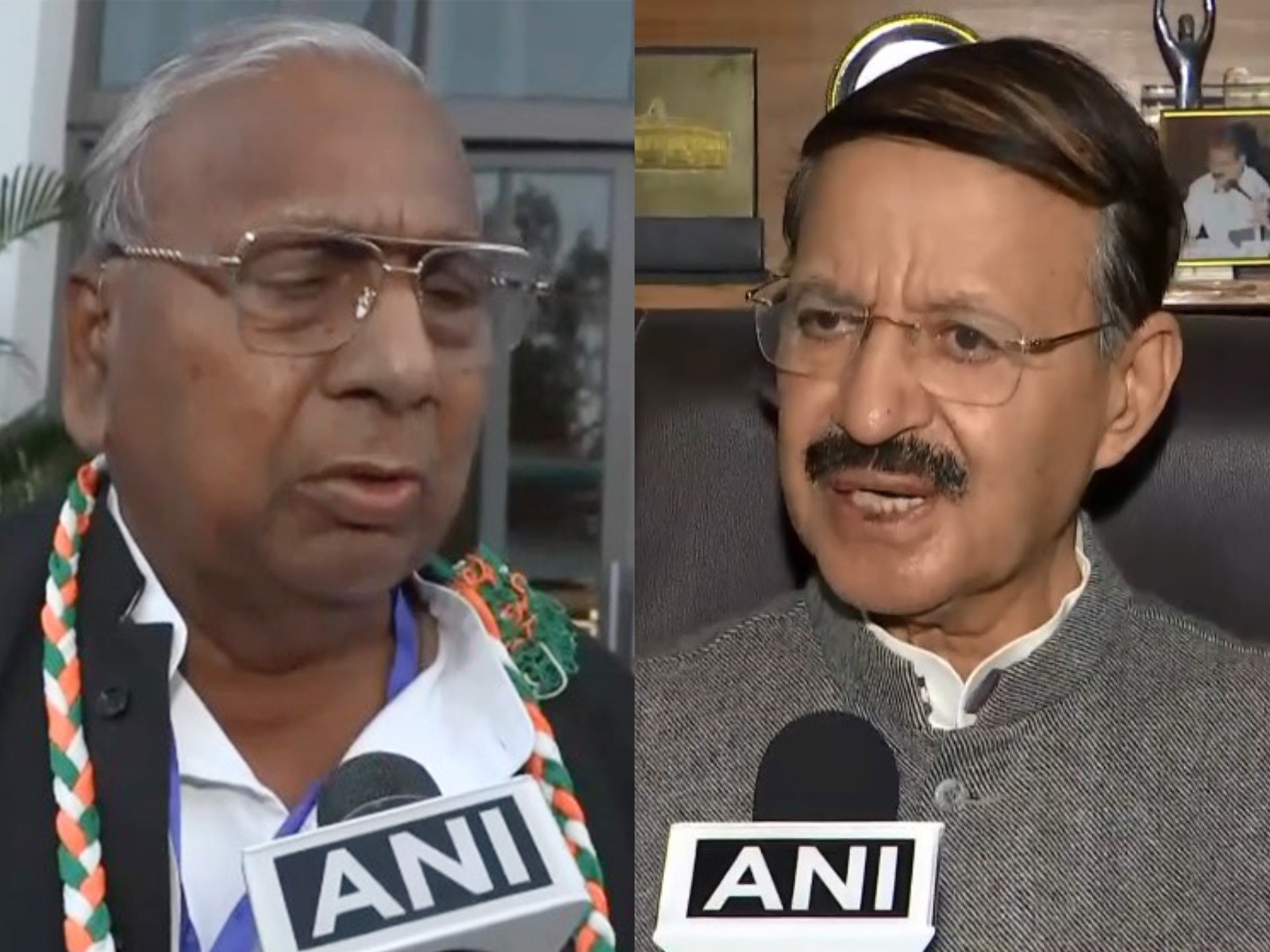 Congress leader V. Hanumantha Rao and  Rashid Alvi (Photo/ANI)