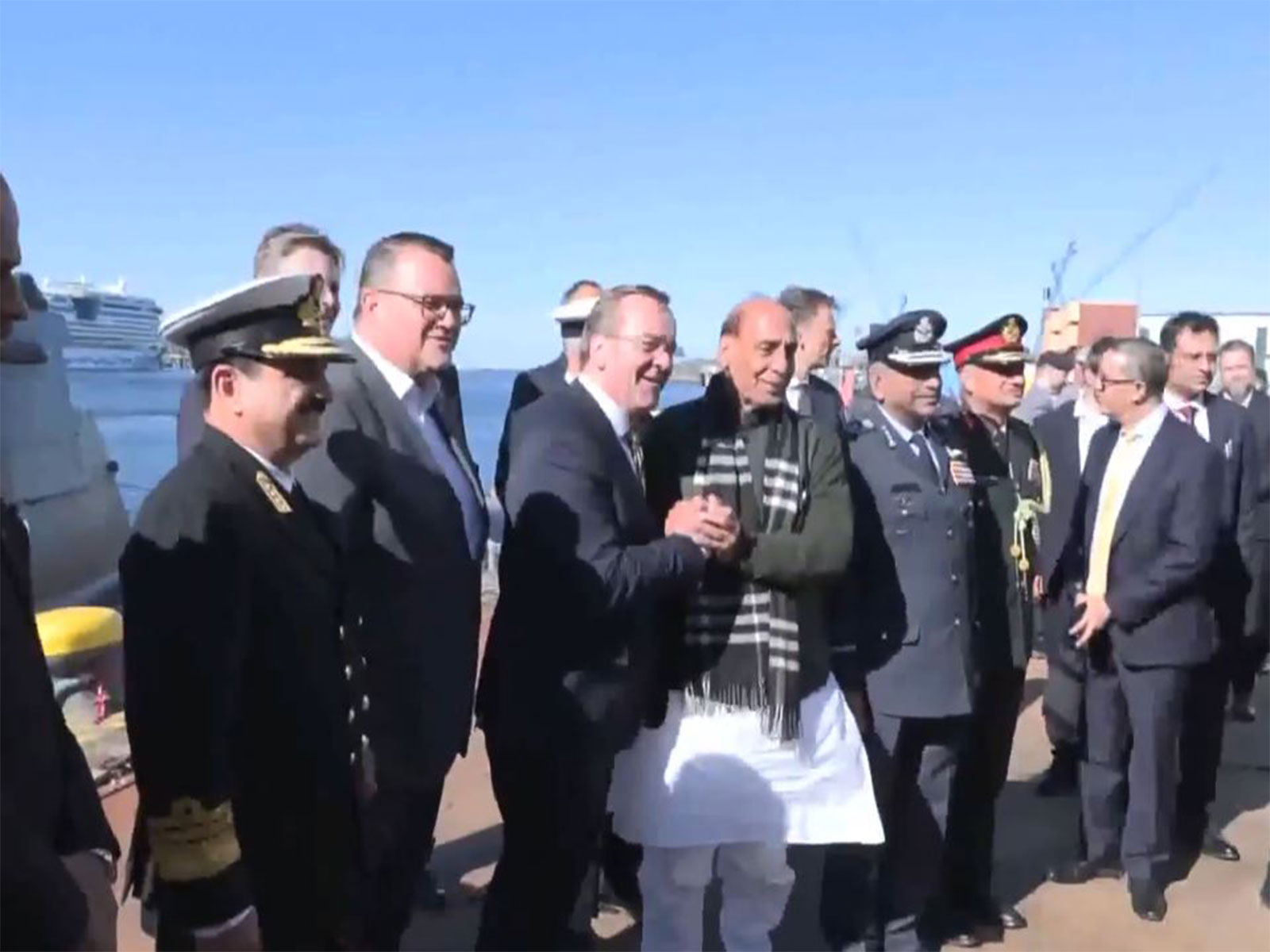 Defence Minister Rajnath Singh in Germany (Photo/ANI)