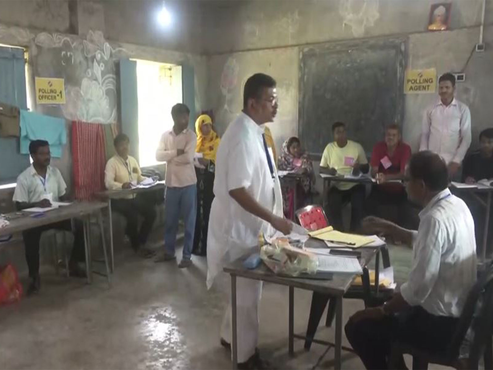 West Bengal LoP Suvendu Adhikari at polling booth in Nandigram (Photo/ANI)
