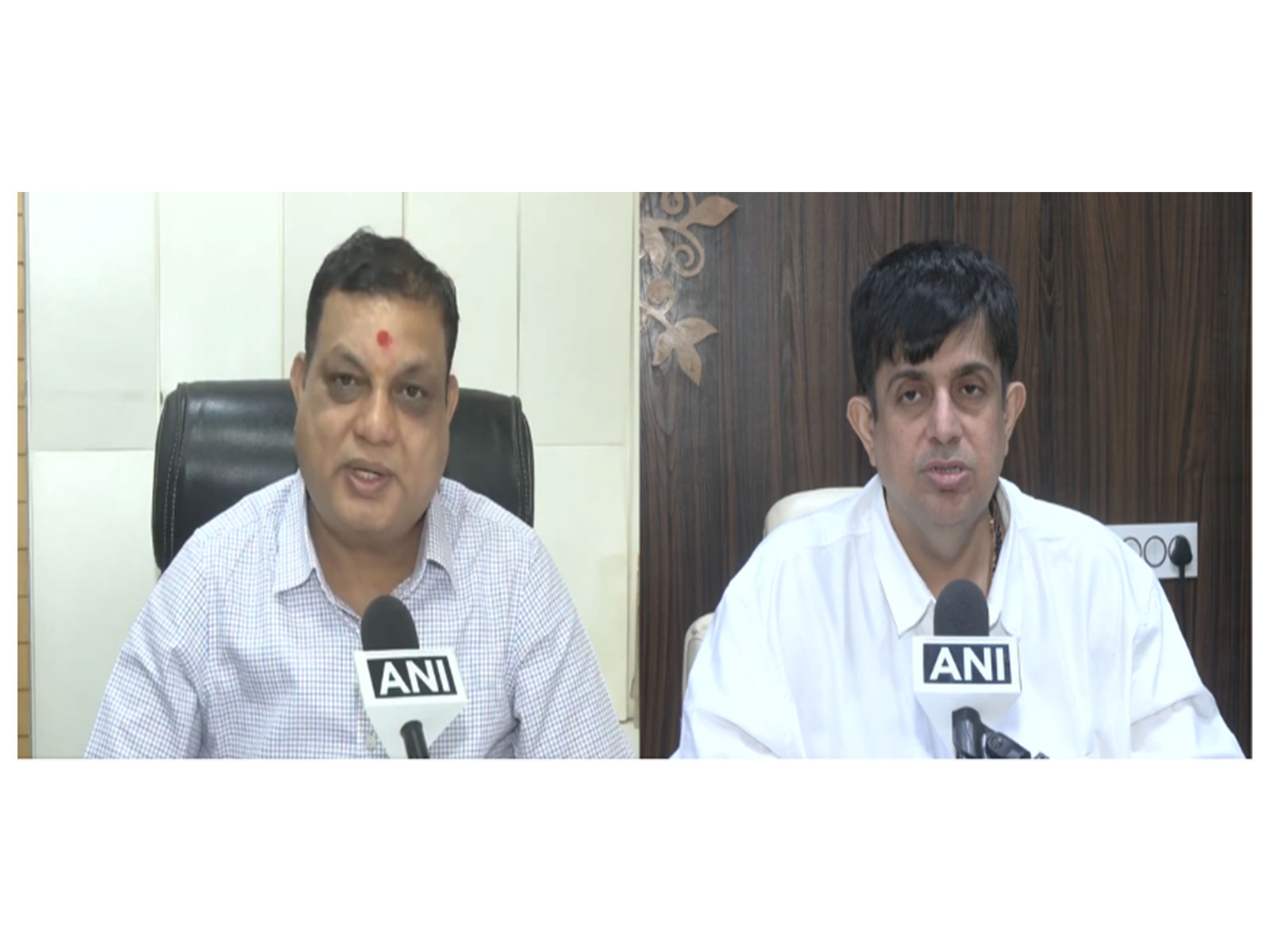 Manish Sharma, Owner, Akshar Travels; Alap Modi, Owner, Ajay Modi Travels (Photo/ANI)