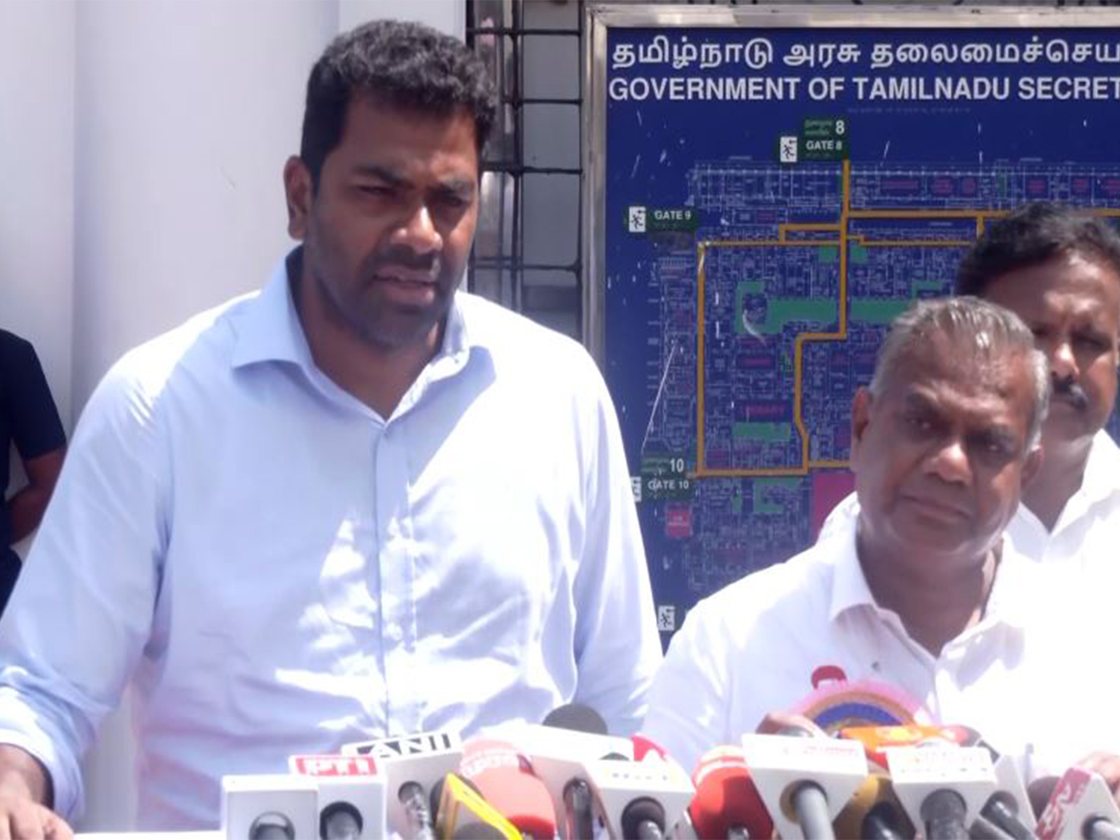 TVK General Secretaries Aadhav Arjuna and N Anand (Photo/ANI)