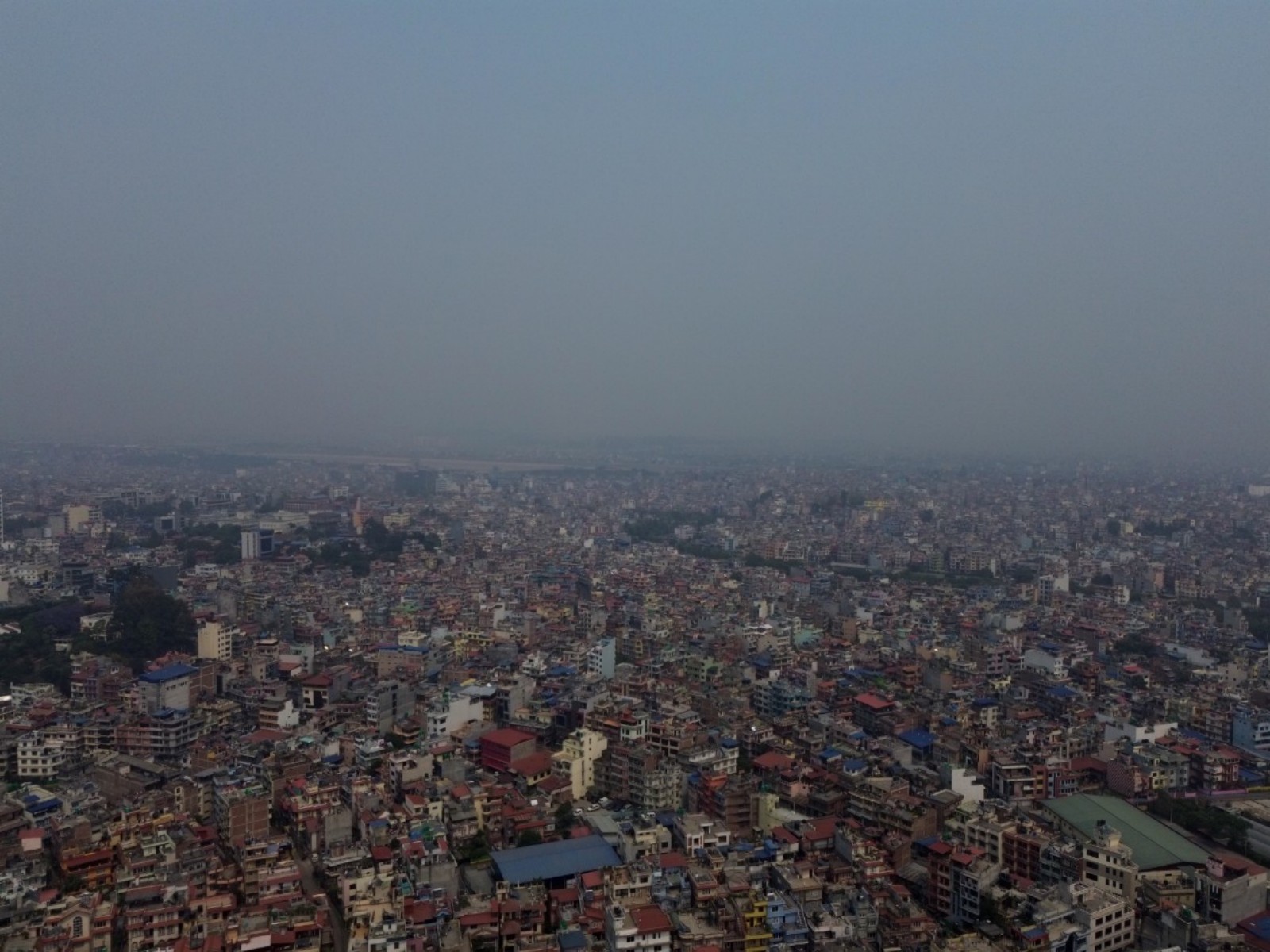 Drone shots showing the haze covering the Kathmandu Valley (Photo/ANI)