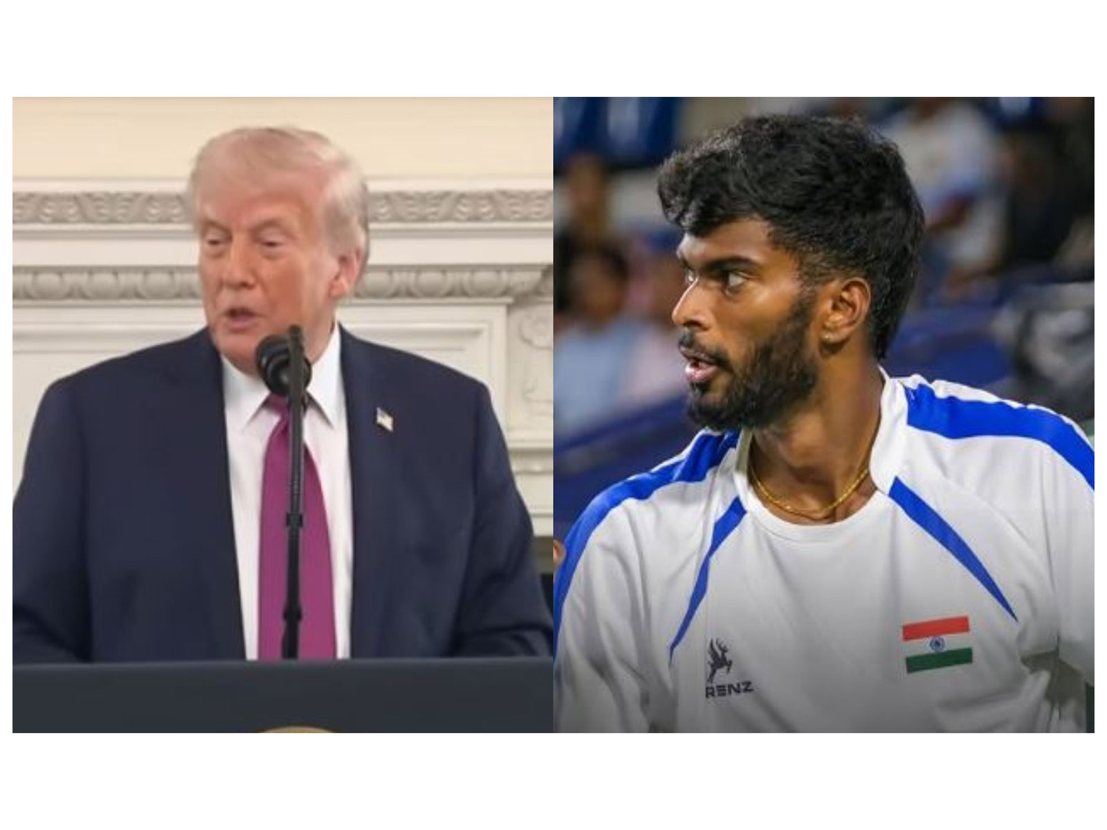 US President Donald Trump (Photo credit/White House); Dhakshineswar Suresh (Photo credit/Instagram/dhakshin_suresh)