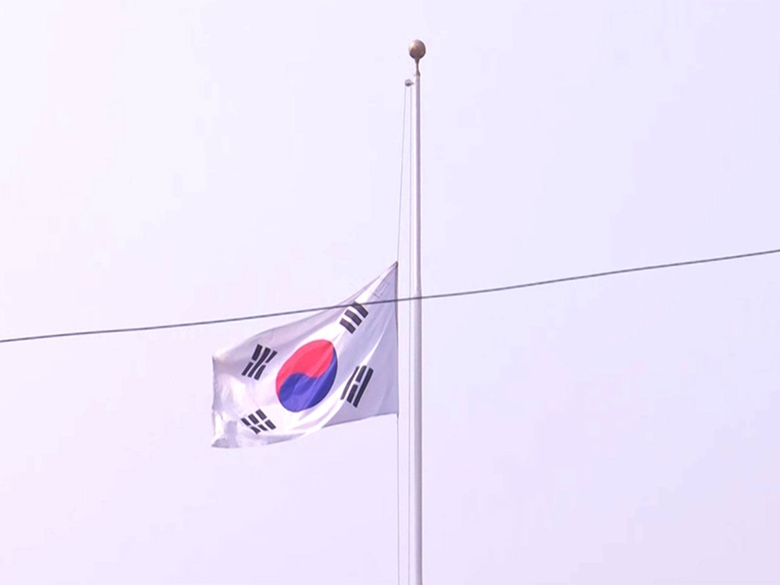 South Korean National Flag flies at half-mast atop the Embassy of Korea (File Photo/ANI)