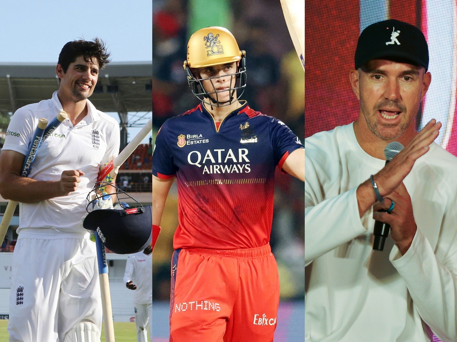 Alastair Cook, Jacob Bethell and Kevin Pietersen. (Photo:ANI/Reuters))