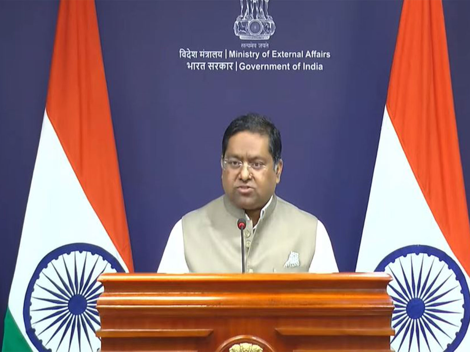 MEA spokesperson Randhir Jaiswal (Photo/Youtube@MEAIndia)
