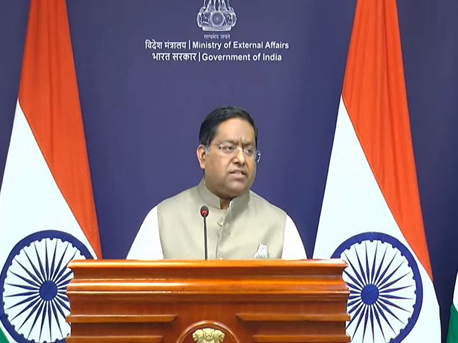 MEA spokesperson Randhir Jaiswal (Photo/Youtube@MEAIndia)