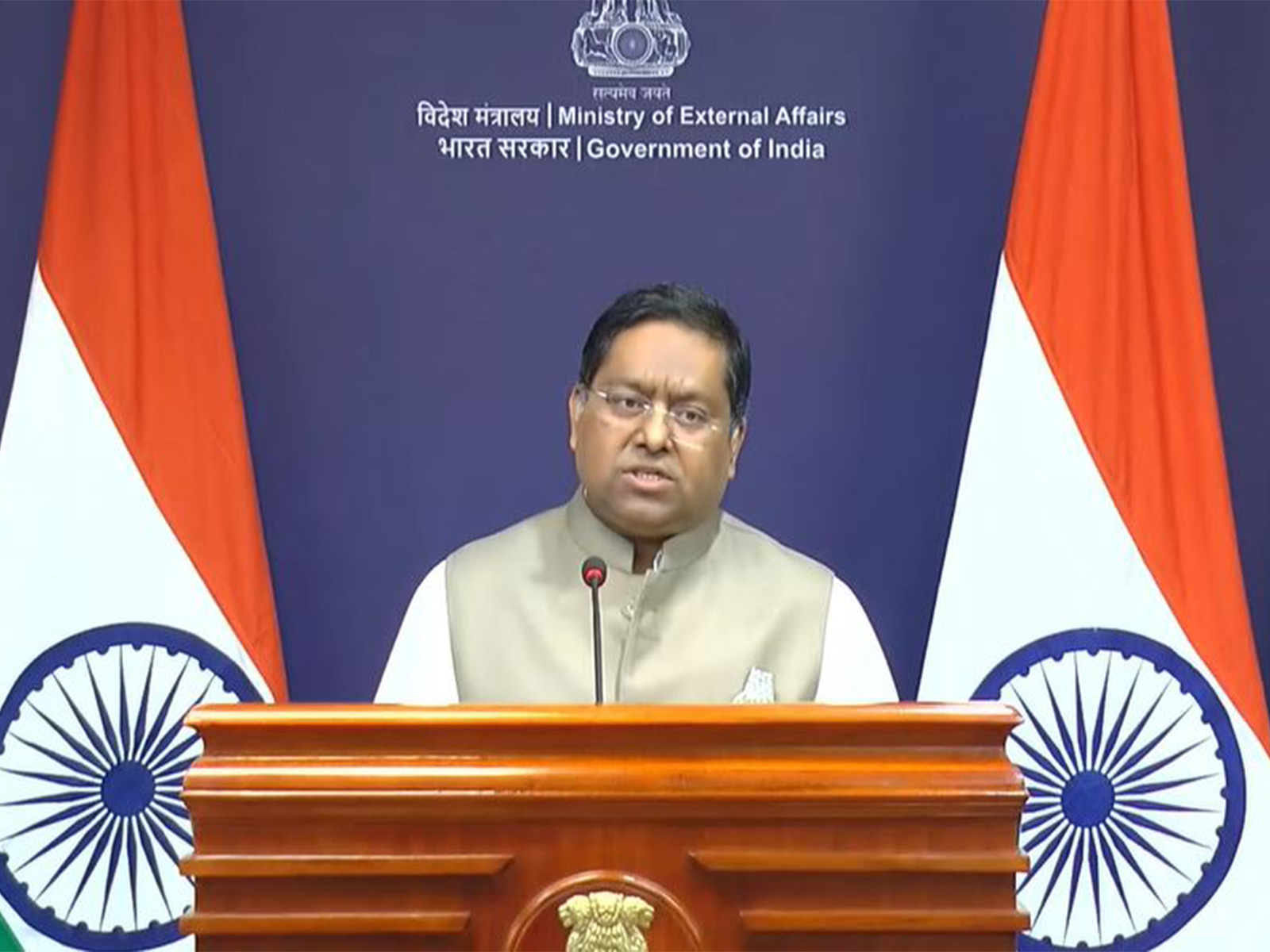 MEA spokesperson Randhir Jaiswal (Photo/Youtube@MEAIndia)