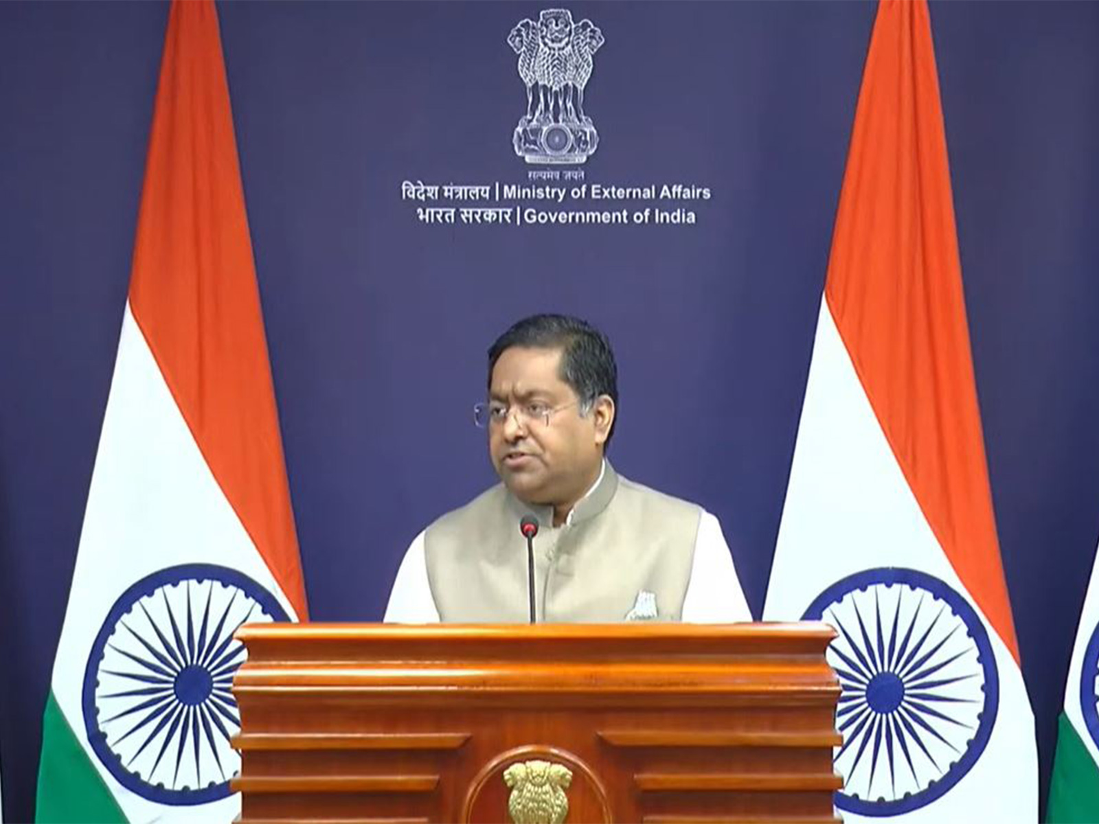 MEA SpokespersoN Randhir Jaiswal (Photo/ Youtube @MEA India)