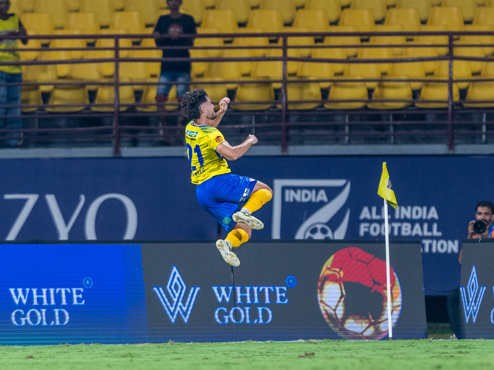 A player in action during Kerala Blasters FC vs Odisha FC match. (Photo/ANI)