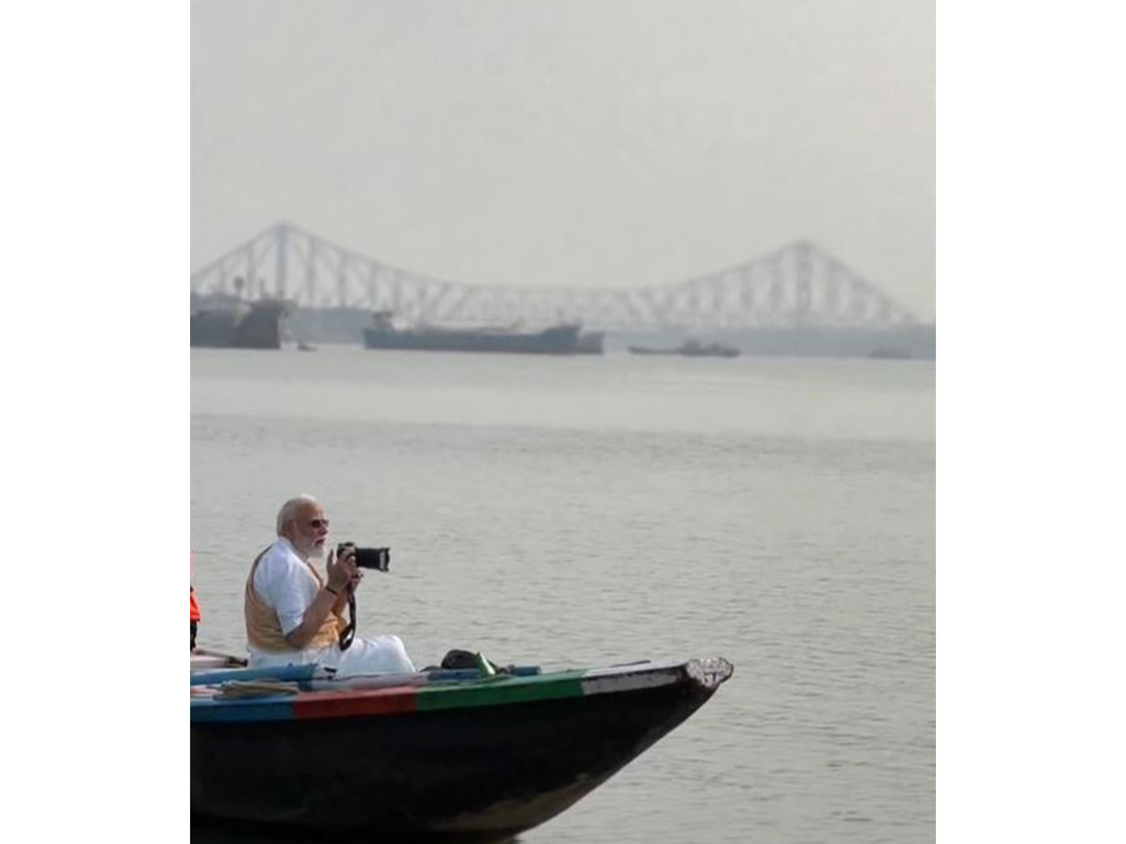 Prime Minister Narendra Modi during boat ride on Hooghly river (Photo/X/@narendramodi)