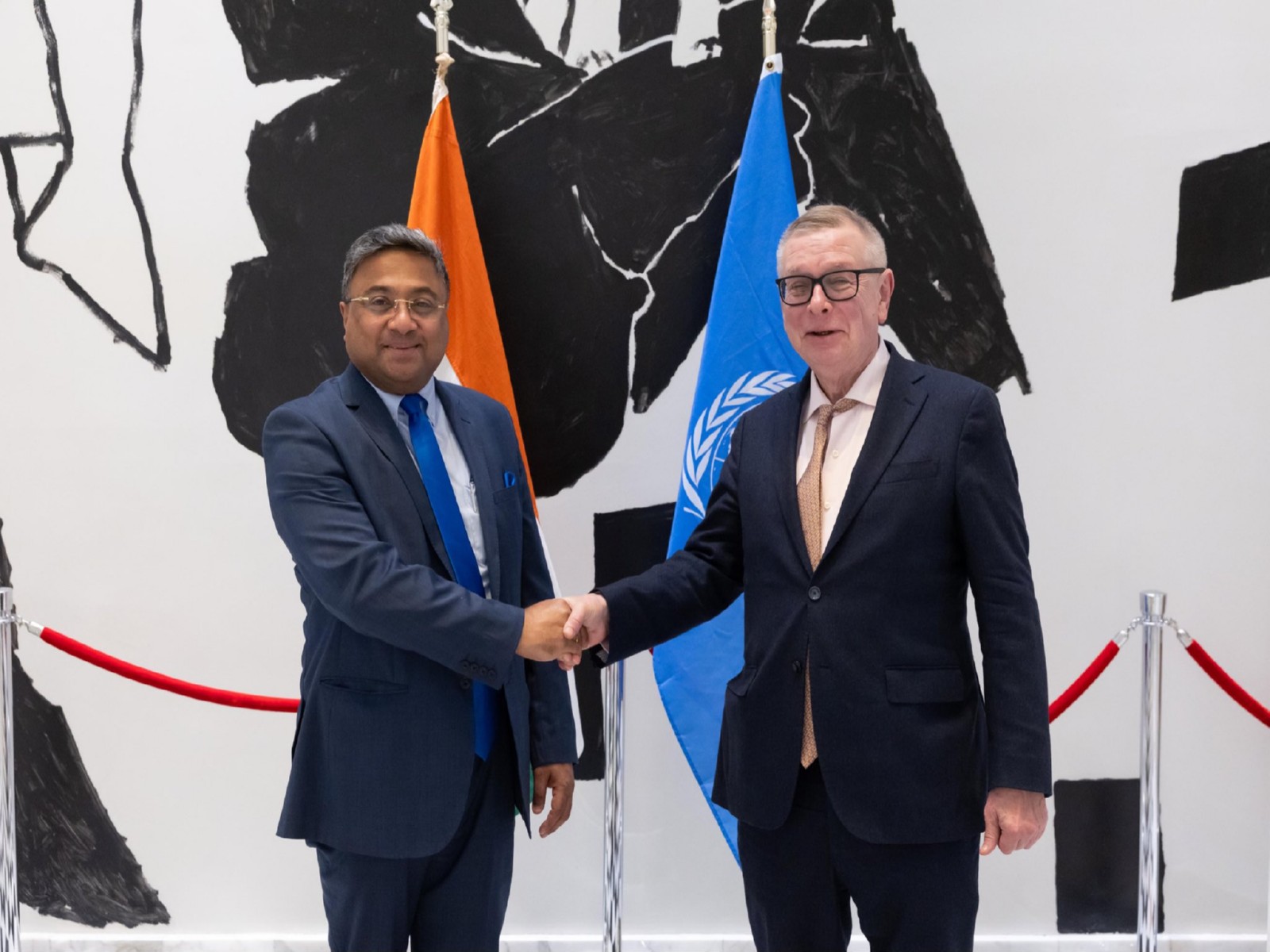Secretary (West) in the Ministry of External Affairs, Sibi George with Alexandre Zouev, Acting Under-Secretary-General for Counter-Terrorism (Photo: X@MEAIndia)