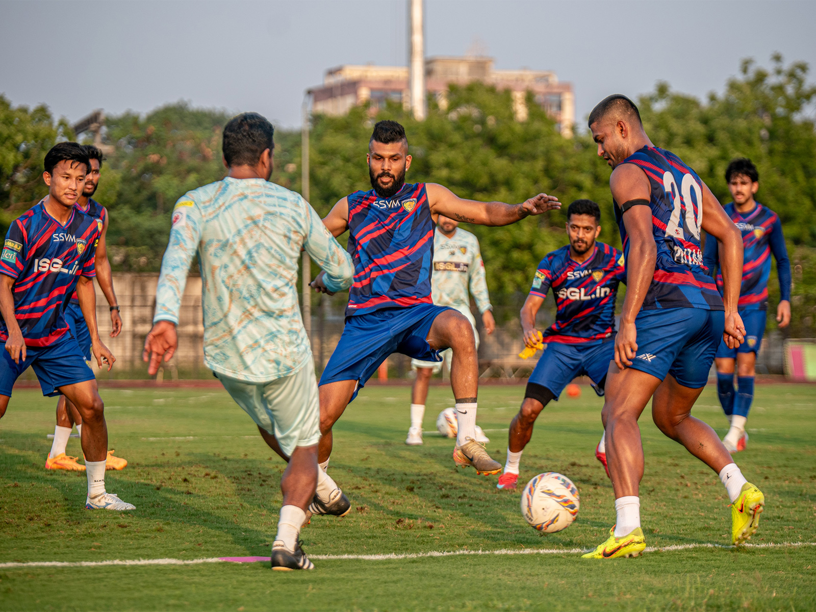 Chennaiyin FC players during a training session (Photo: AIFF Media)