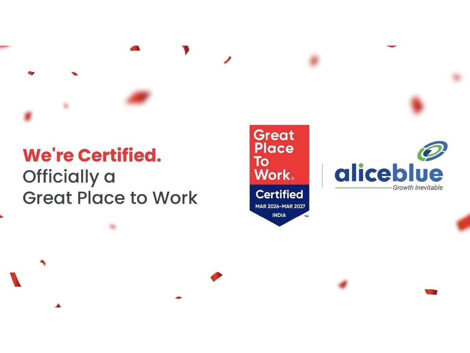Alice Blue Earns Great Place To Work® Certification for 2026