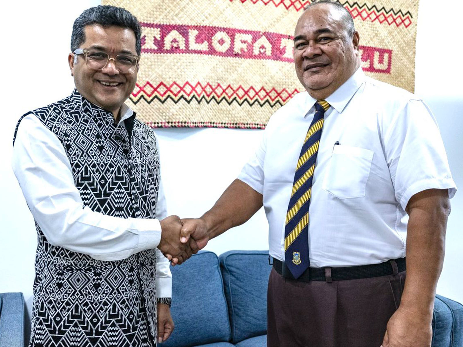 Union Minister of State for External Affairs Pabitra Margherita with Paulson Panapa, Acting Prime Minister and Minister of Foreign Affairs, Labour, and Trade of Tuvalu (Photo: X@PmargheritaBJP)