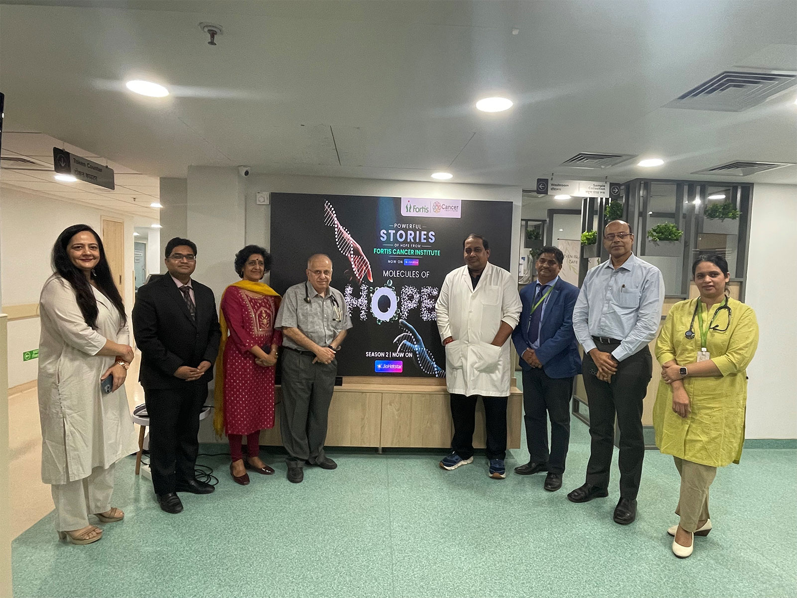 (R-L) Fortis Hospital Mulund's Dr Moule, Dr Beri, Dr Saklani, Dr Akhade, Dr Dhabar, Dr S. Narayani, Dr Sharma and Ms Mavani at the screening of Molecules of Hope S2 at the hospital