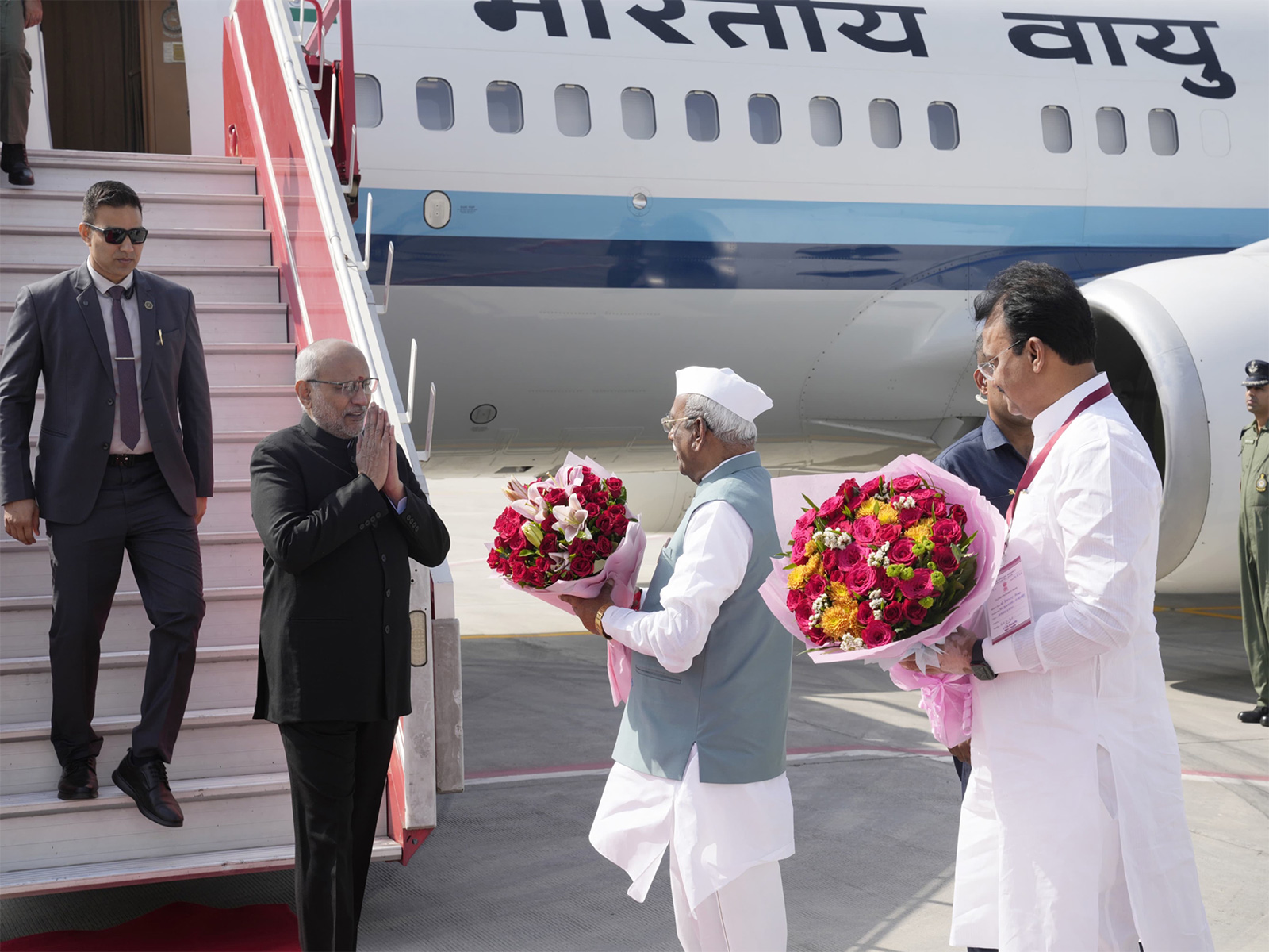 Vice President CP Radhakrishnan at Jaipur International Airport (Photo/ANI)