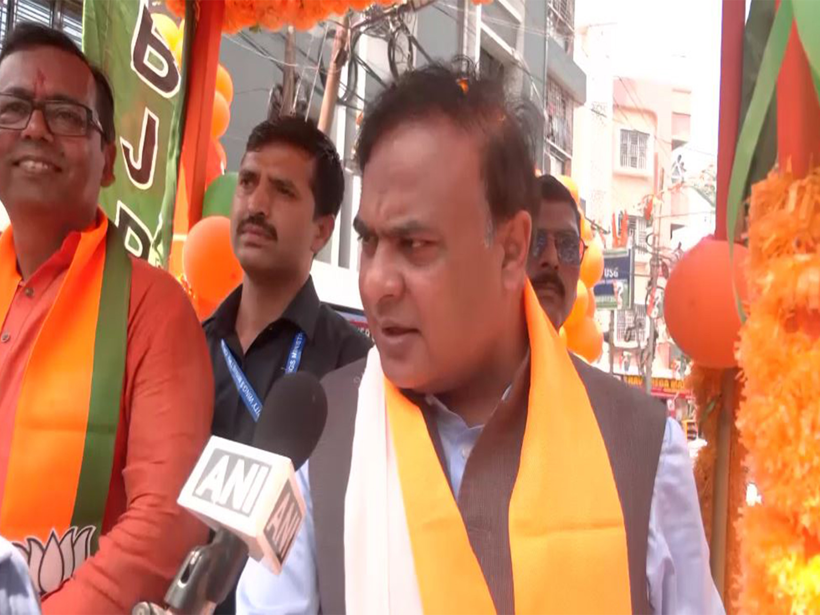 Assam CM Himanta Biswa Sarma holds roadshow in West Bengal (Photo/ANI)