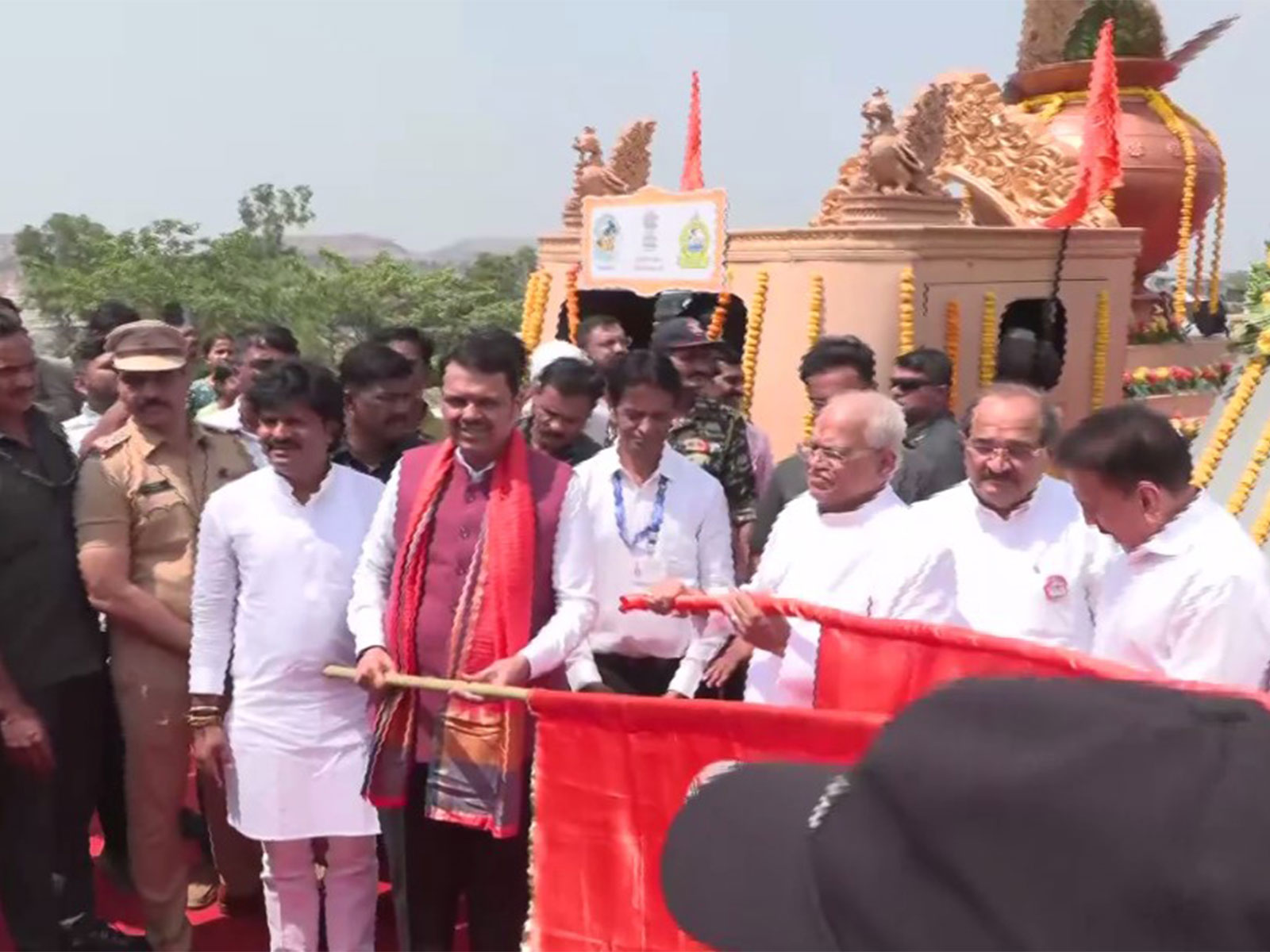 Maharashtra Chief Minister Devendra Fadnavis at Jal Yatra event (Photo/ANI)