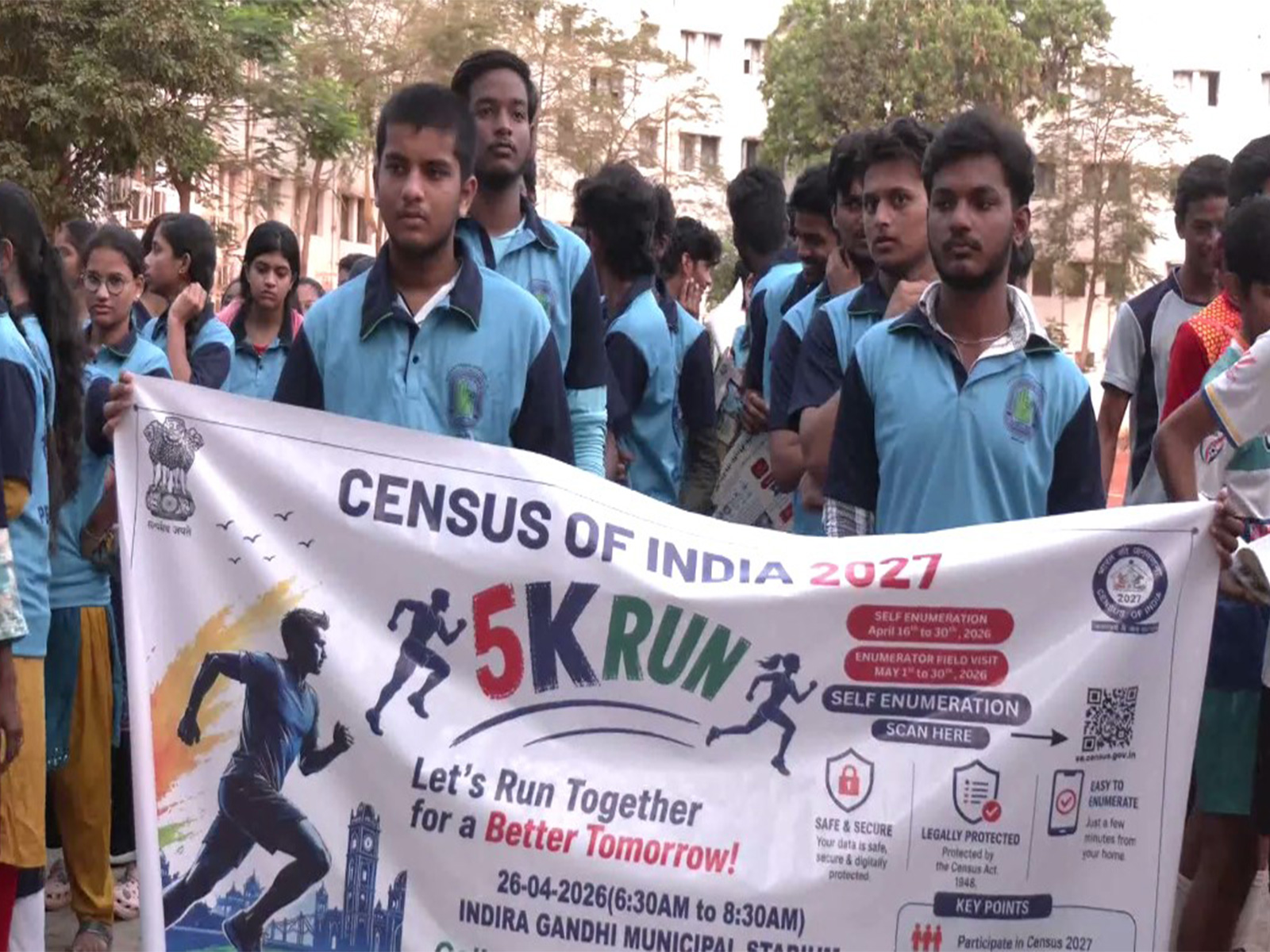 Visual of 5k run for census 2027 in Vijayawada (Photo/ANI)