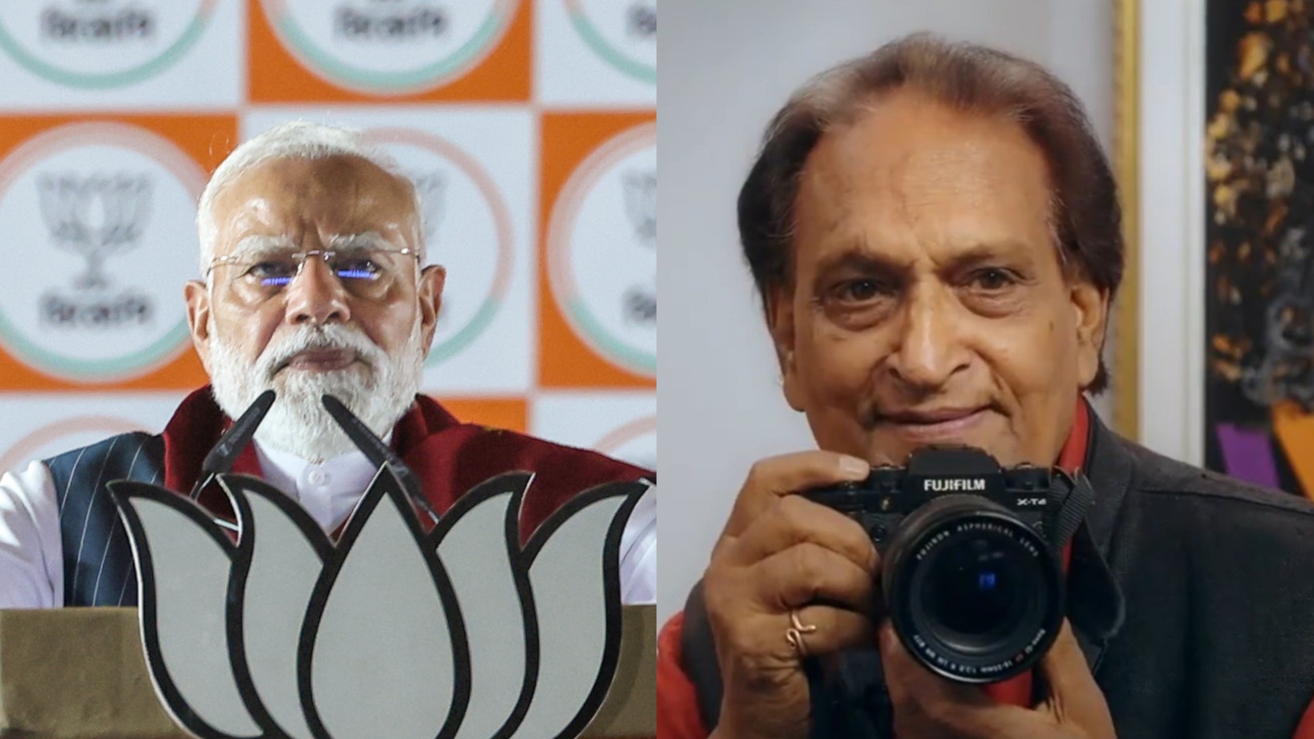 PM Modi honours late photographer Raghu Rai (Photo/ANI/Instagram@raghurai.official)