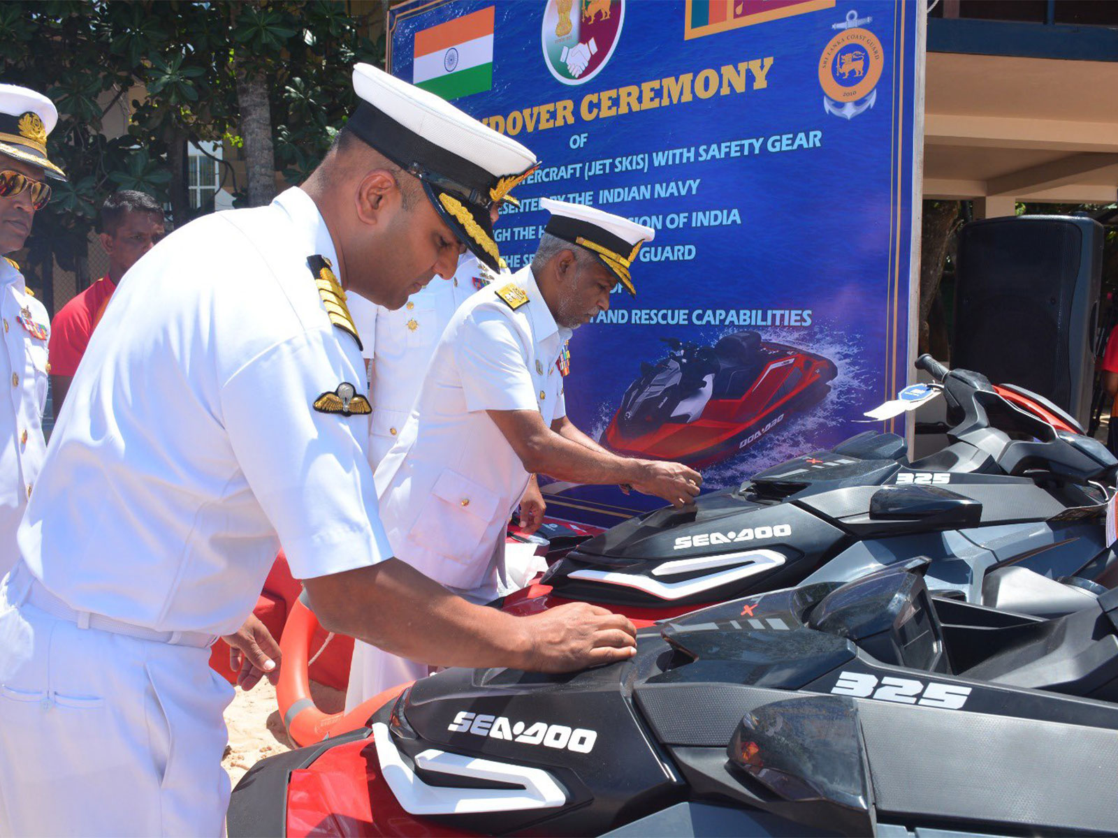   India hands over  two PWCs alongwith safety gears to Sri Lanka (Photo/ X@IndiainSL)