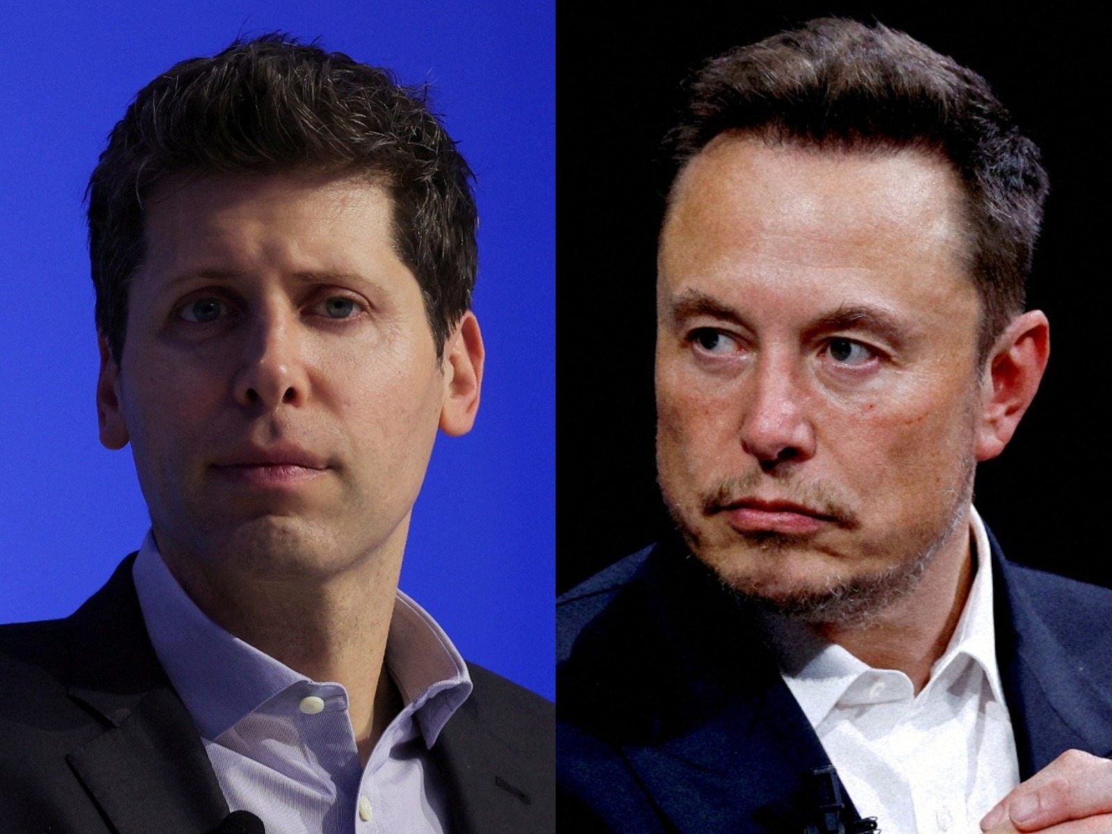 Tesla CEO Elon Musk and OpenAI chief Sam Altman (left) face off in a California courtroom as a high-stakes trial begins over the future of OpenAI. (Photo/Reuters)