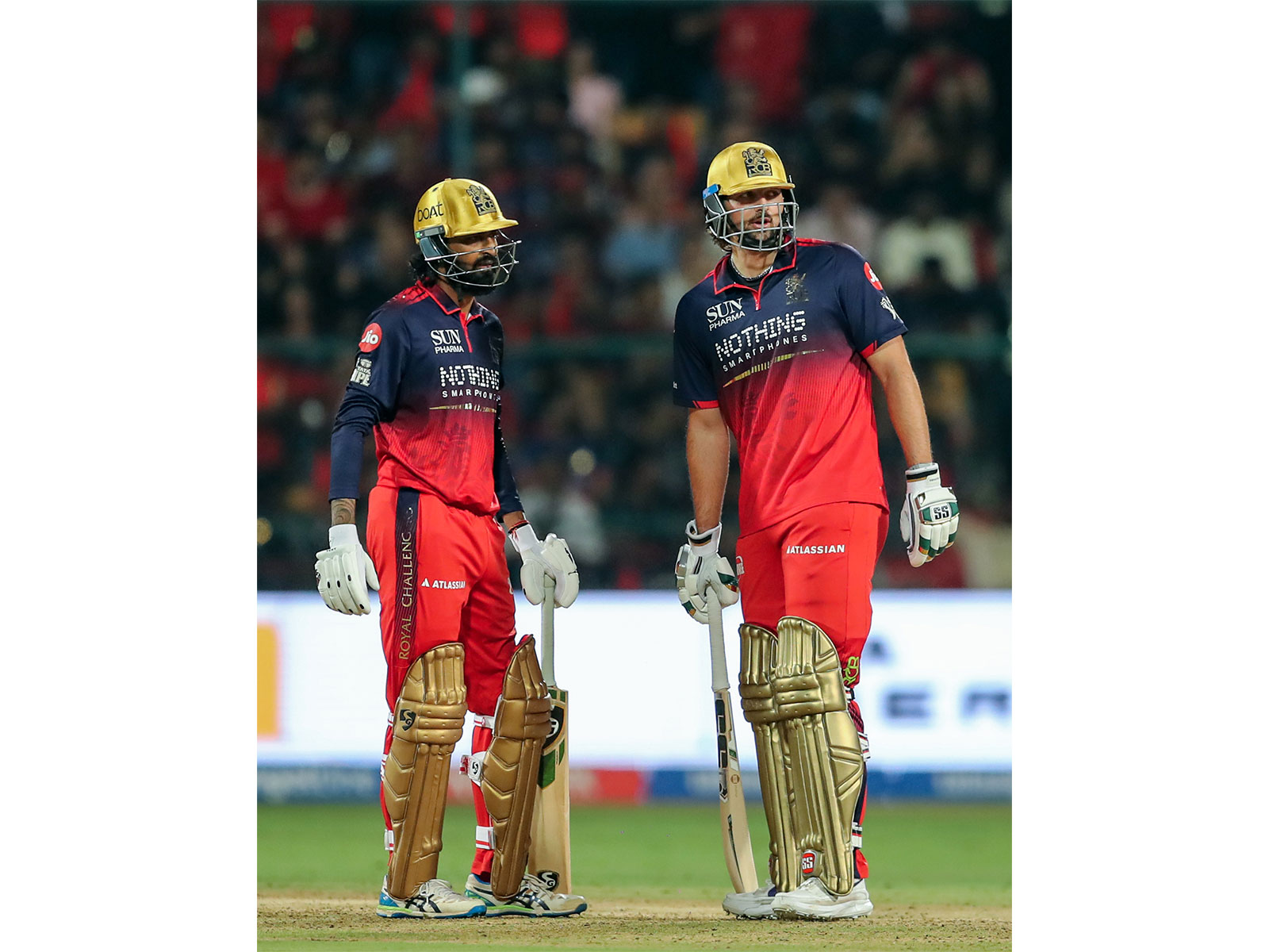 Krunal Pandya (L) with Tim David. (Photo/ANI)