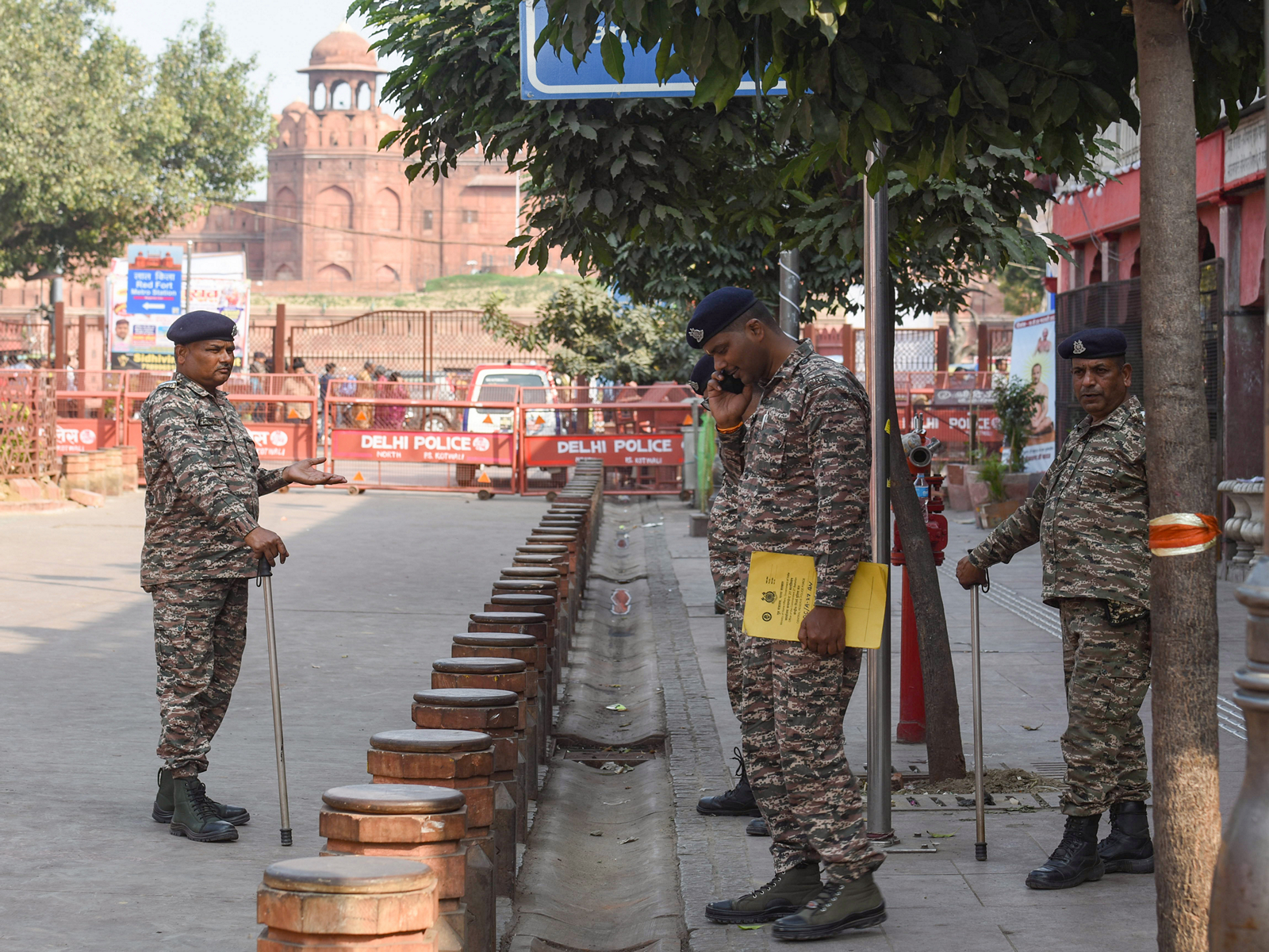 Visual of security personnel patroling at Red Fort (Photo/ANI)