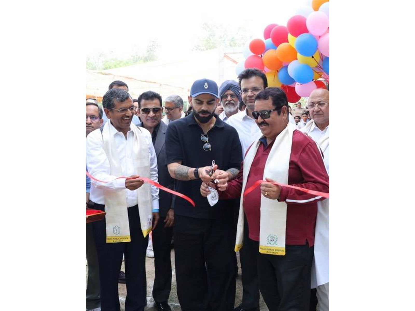 Virat Kohli, Childhood coach Rajkumar Sharma, DDCA President Rohan Jaitley during inauguration of a cricket academy at DPS RK Puram (Photo: DPS RK Puram)