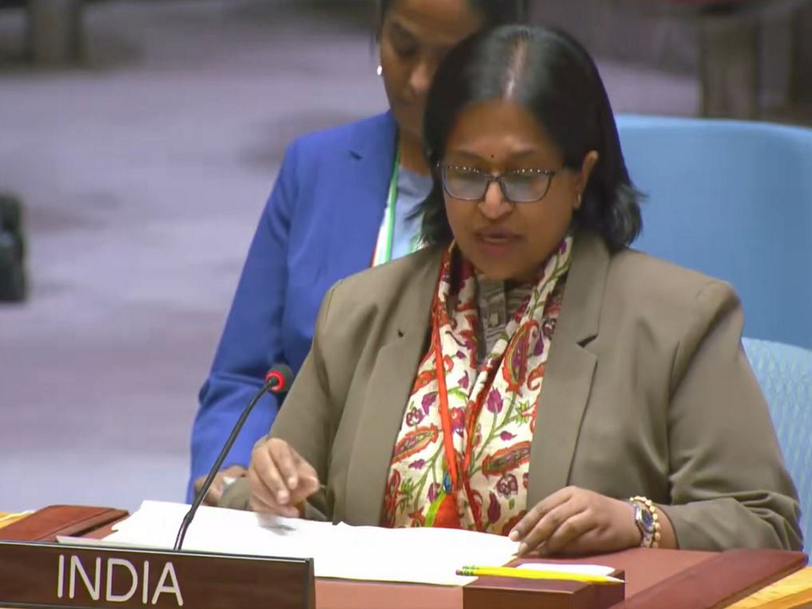 Addressing the UN Security Council Open Debate on "The Safety and Protection of Waterways in the Maritime Domain", Charge d'Affaires Yojna Patel (Photo/X@IndiaUNNewYork)