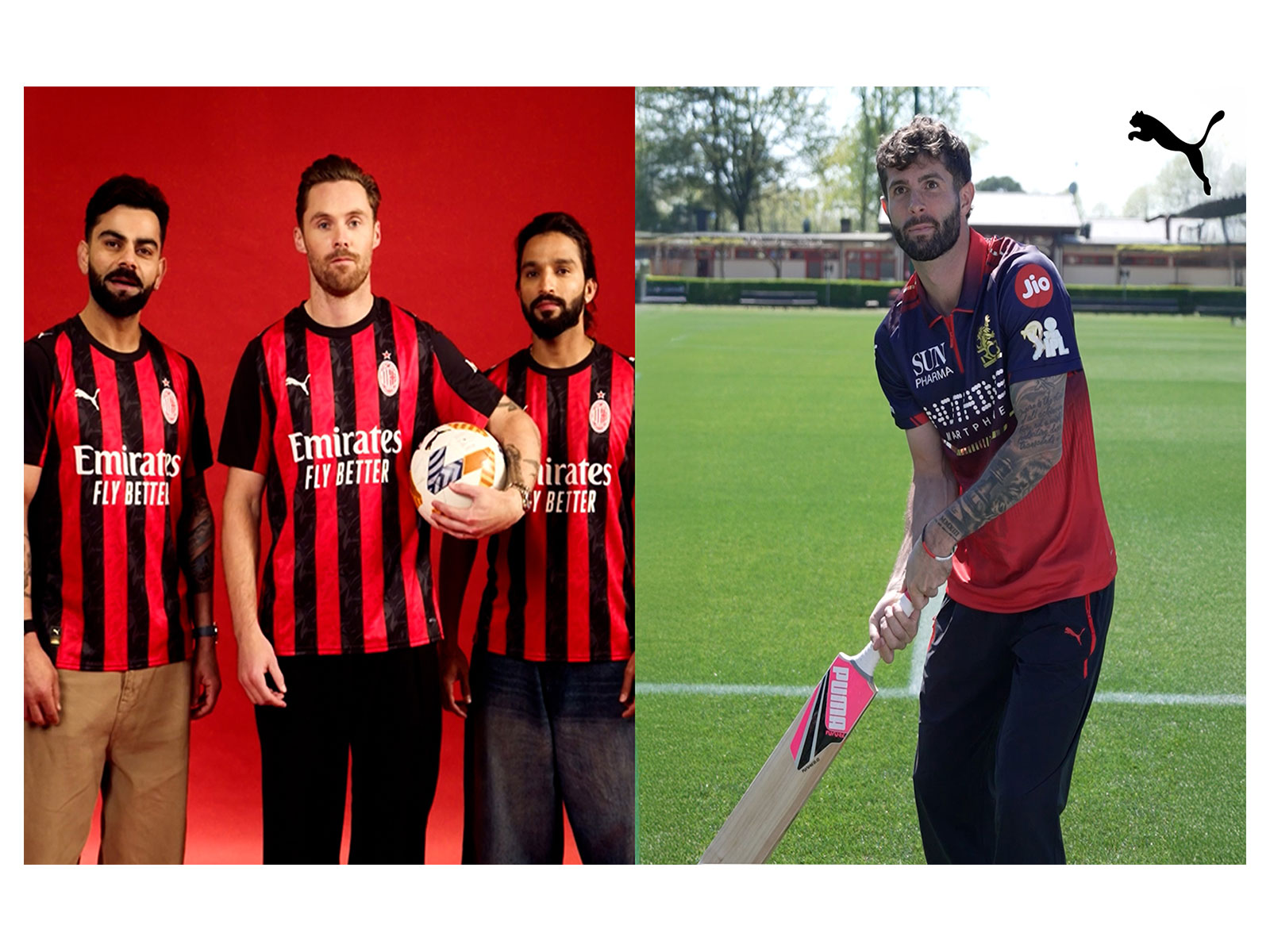 Christian Pulisic and Virat Kohli swap jerseys. (Photo:RCB/Puma)