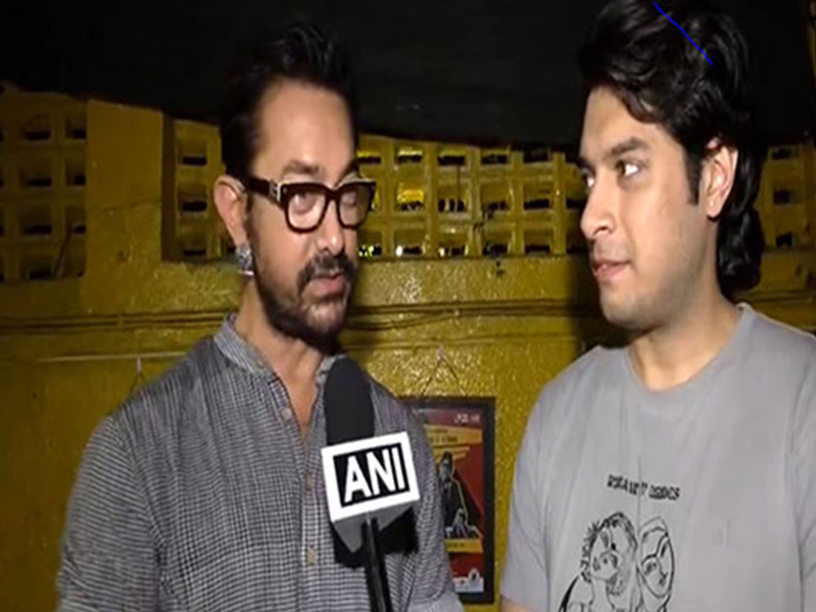 Actor Aamir Khan with son Junaid (Image source: ANI)