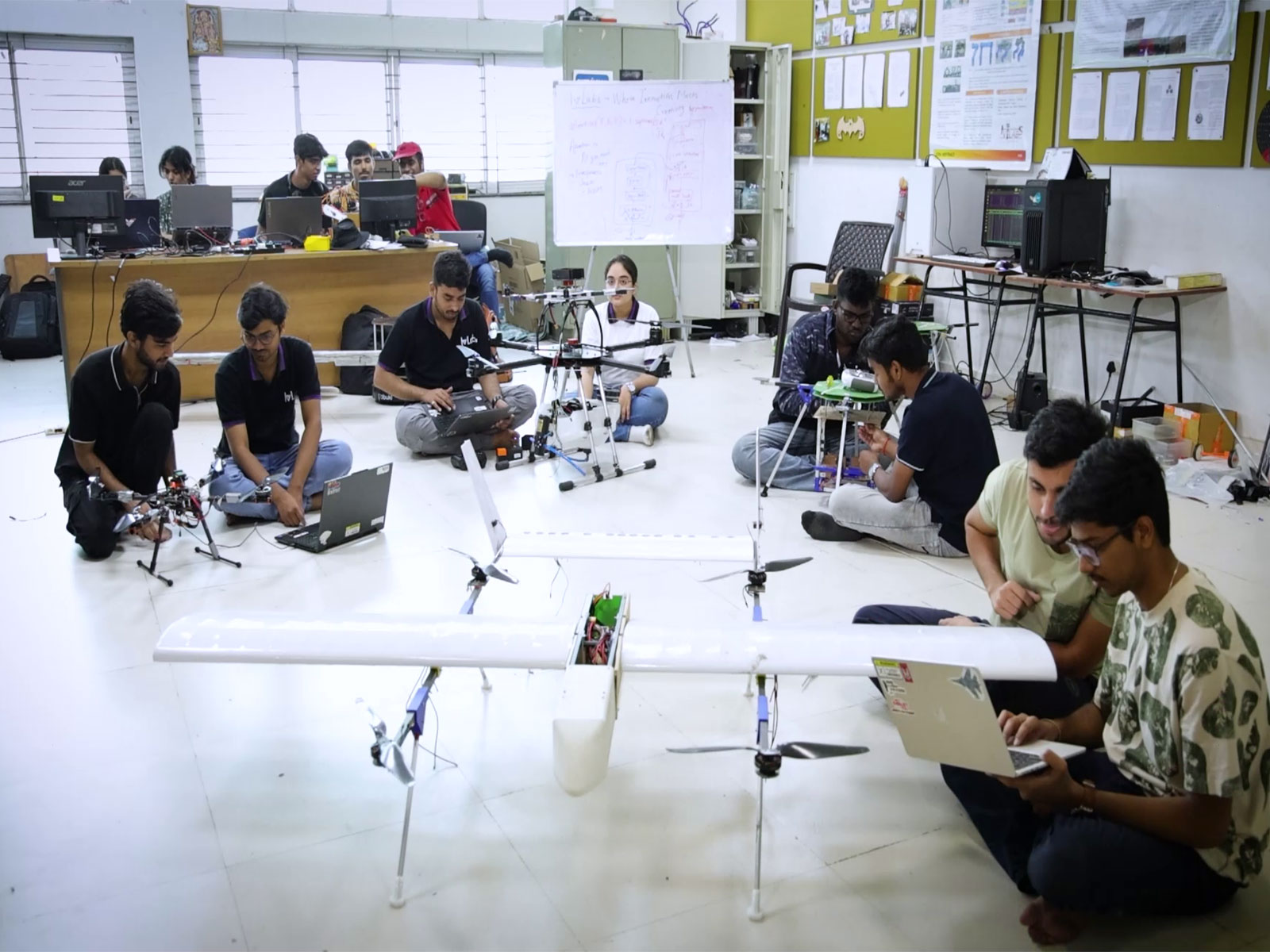 Students at VNIT Nagpur work in advanced robotics and AI labs, developing indigenous drones and startup-driven tech solutions (Photo/ANI) 