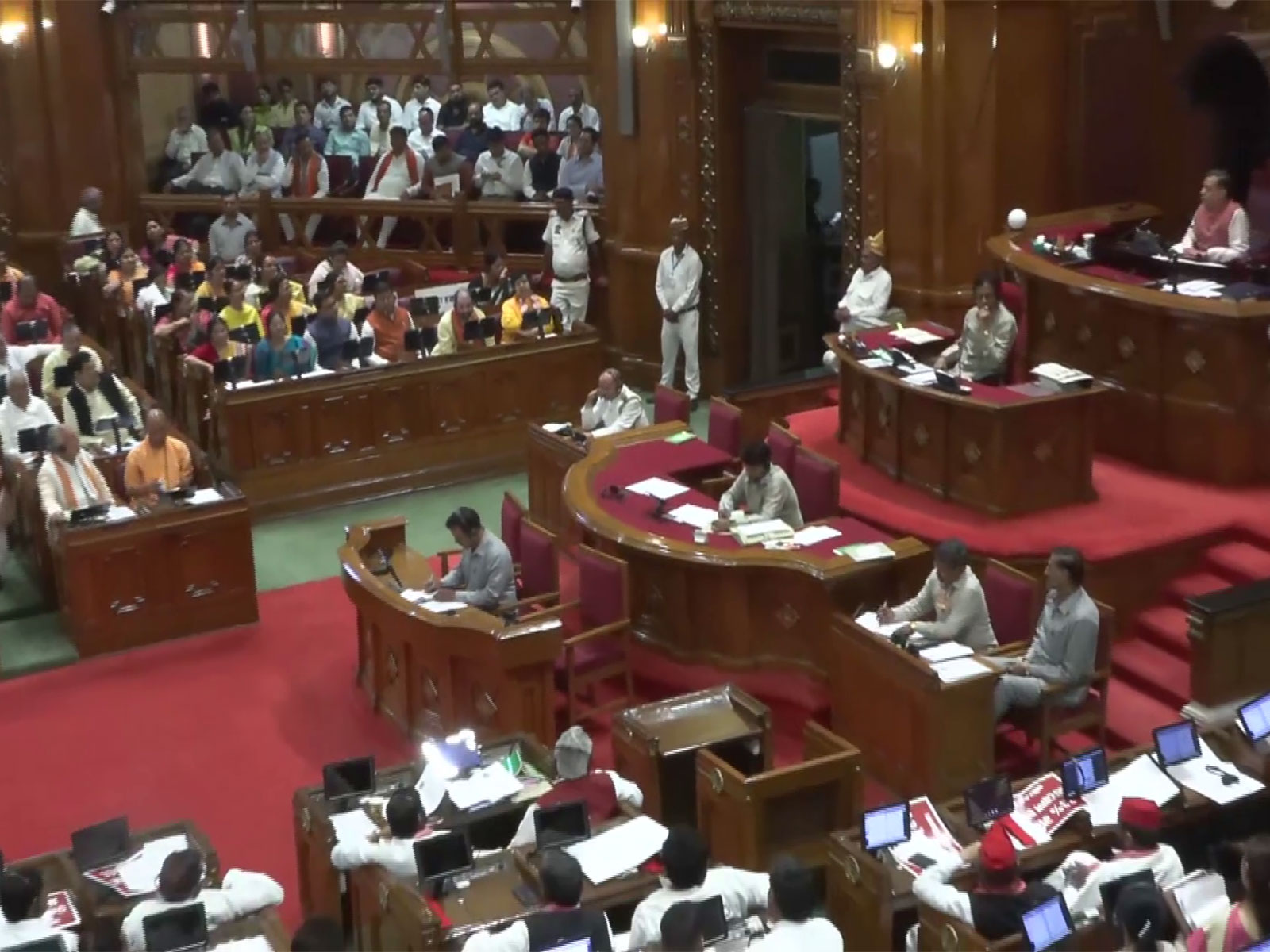 Visual from the special session of the Uttar Pradesh Assembly (Photo/ANI)