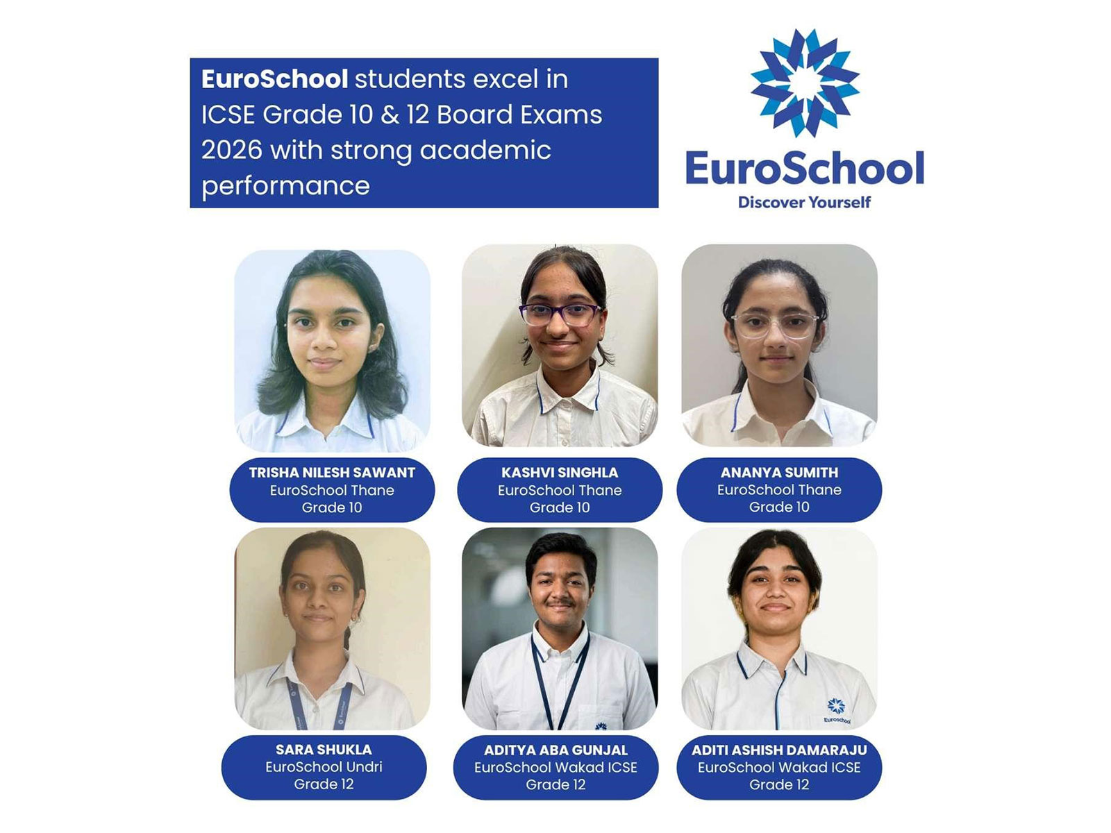EuroSchool Students Excel in ICSE Grade 10 & Grade 12 Board Examinations 2026 with Strong Academic Performance