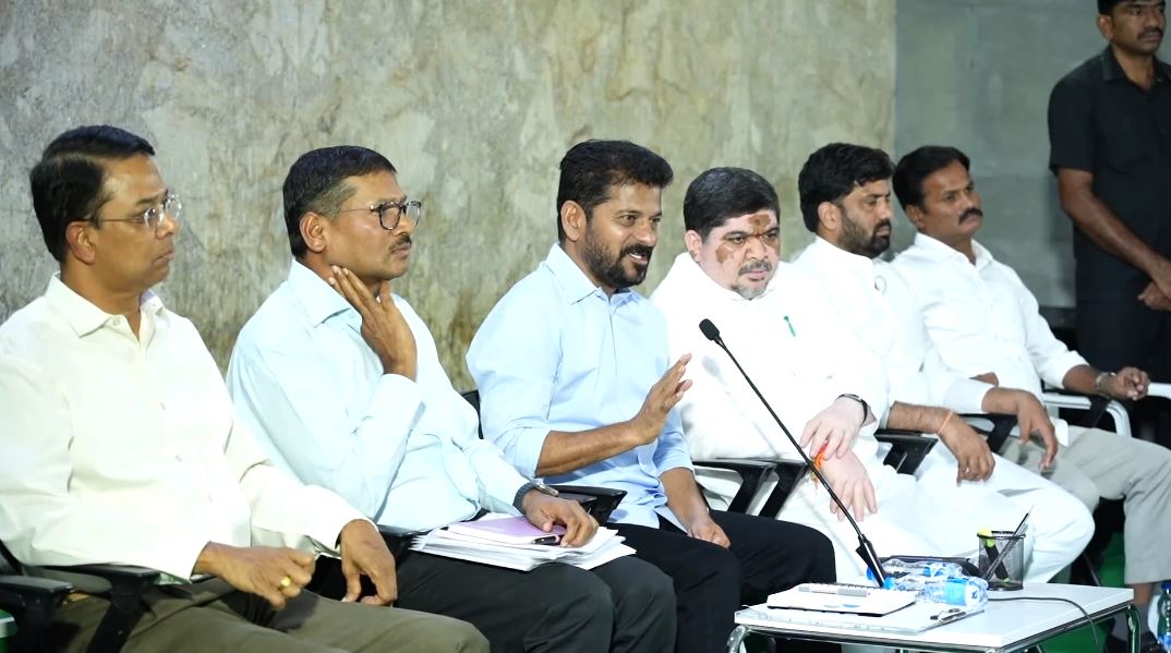 Telangana CM Revanth Reddy at a meeting. (Photo/ANI)