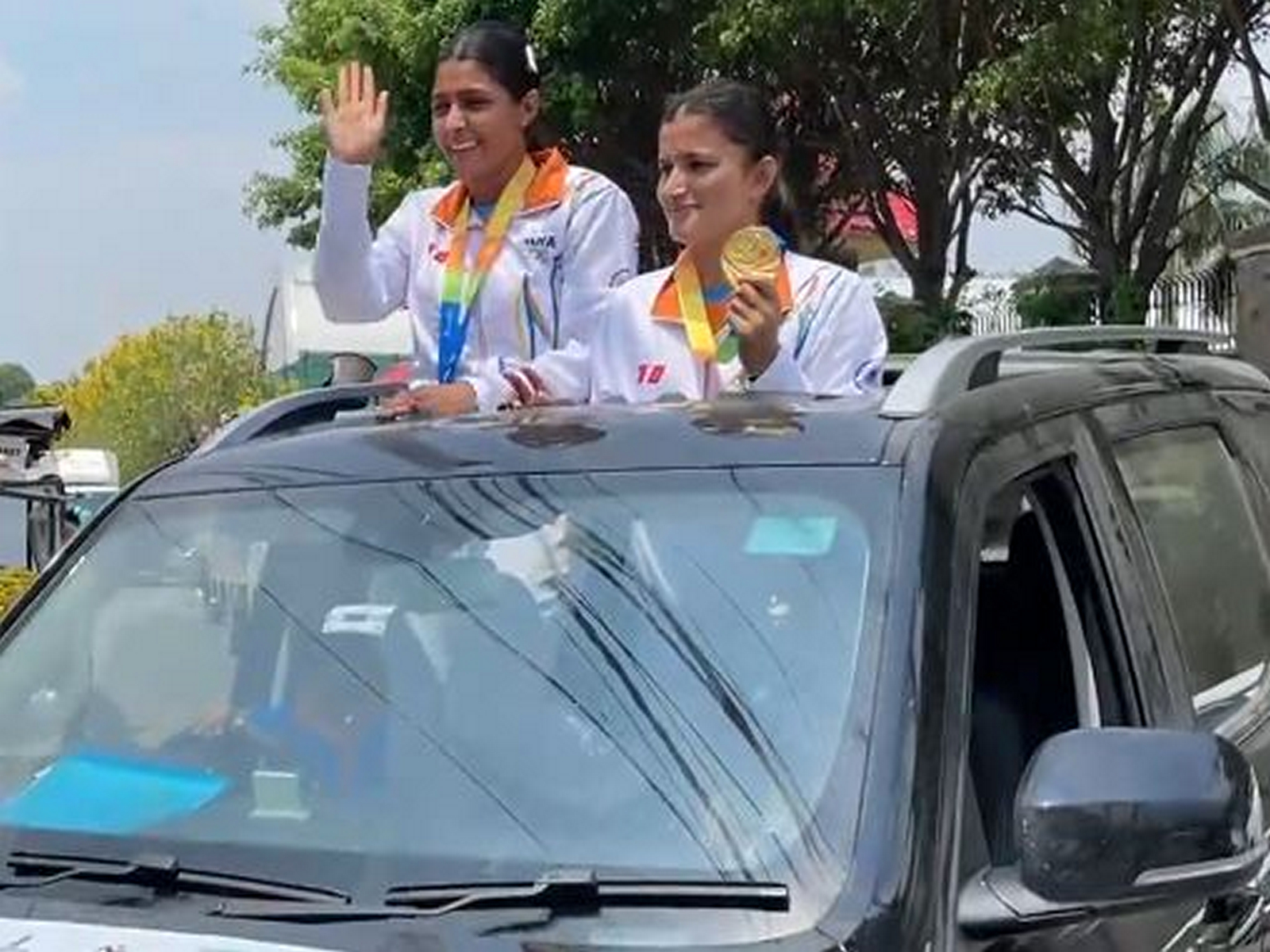 Nikita Chauhan and Simran Kambojof NCOE Dharamshala (Photo: ANI)