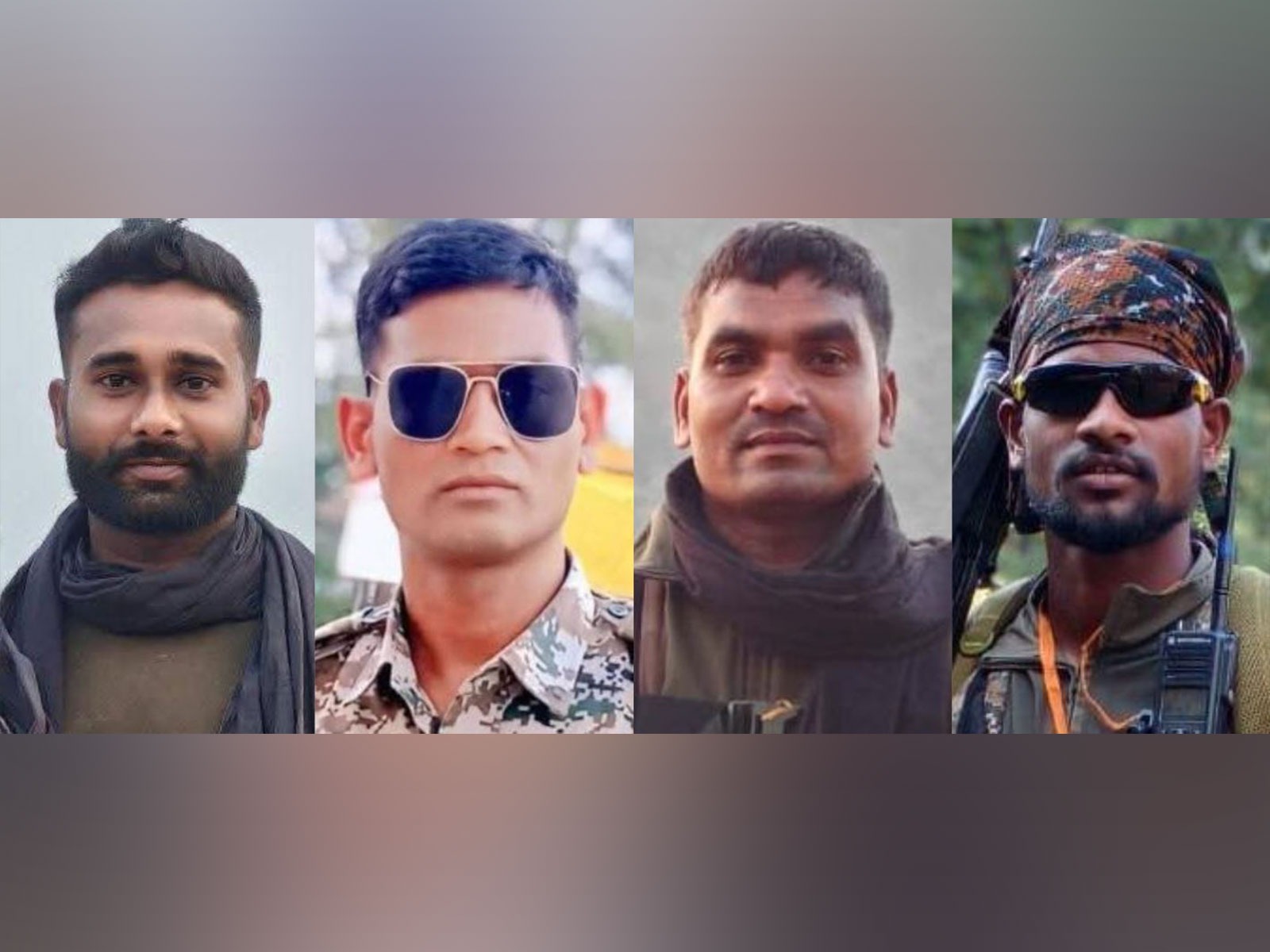Four DRG personnel who lost their lives in the IED blast (Photo/Bastar Police)