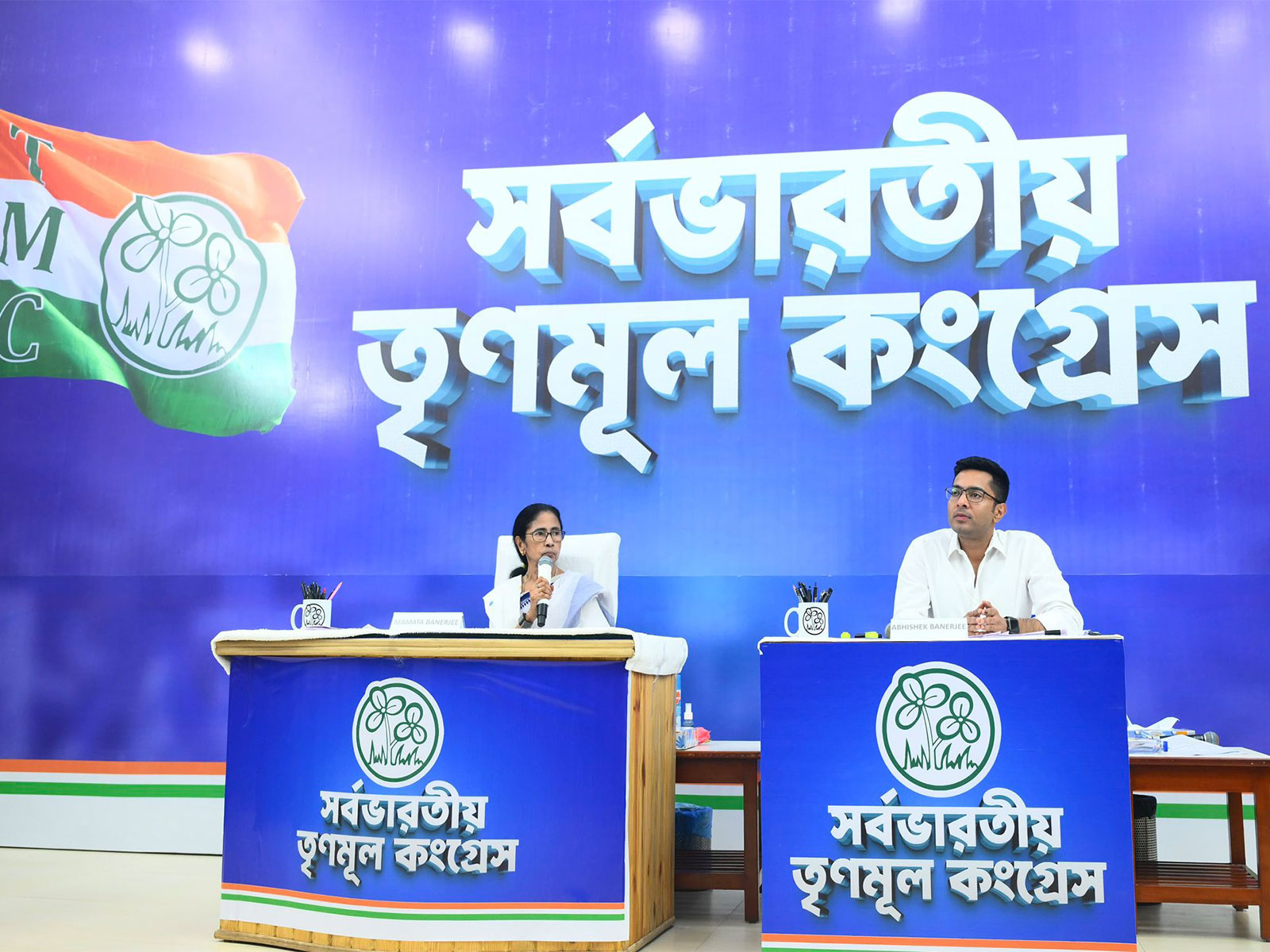 Bengal CM Mamata Banerjee and National General Secretary Abhishek Banerjee (Photo/X @AITCofficial)