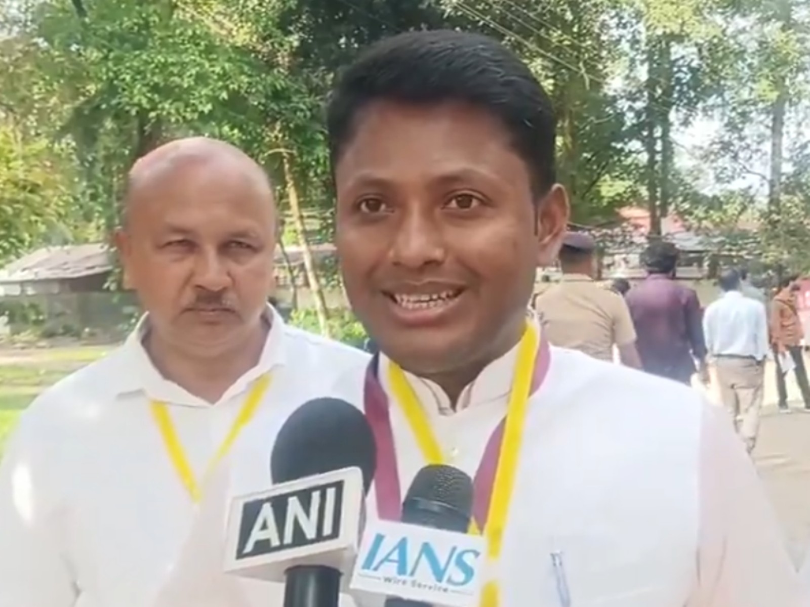 Asom Gana Parishad (AGP) candidate from Nowboicha assembly constituency, Basanta Das (Photo/ANI)