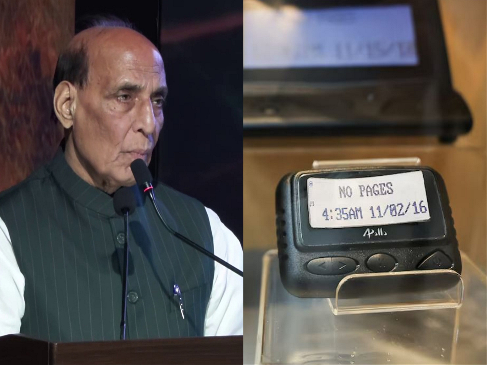  Defence Minister Rajnath Singh referred to Israel's "Op Grim Beepers" (Photo/ ANI/ Reuters)