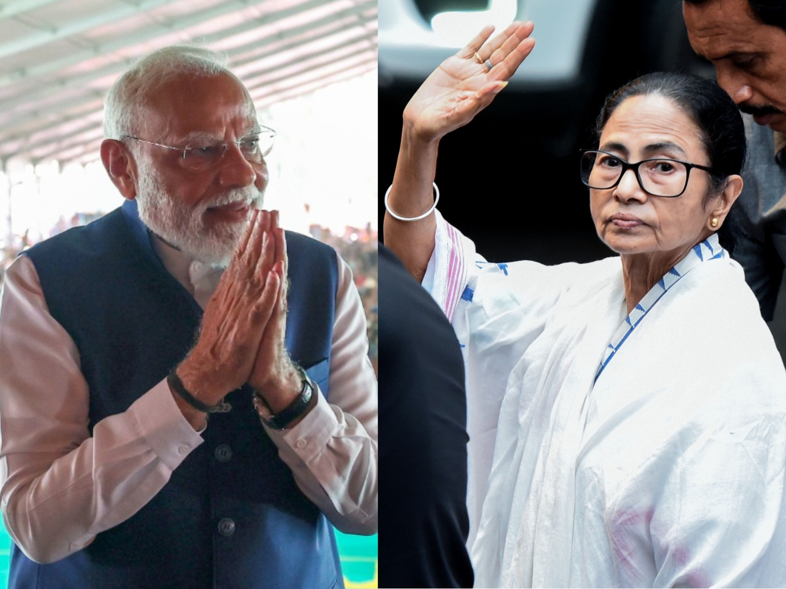Prime Minister Narendra Modi (L) and TMC Chief Mamata Banerjee (Photo/ANI)