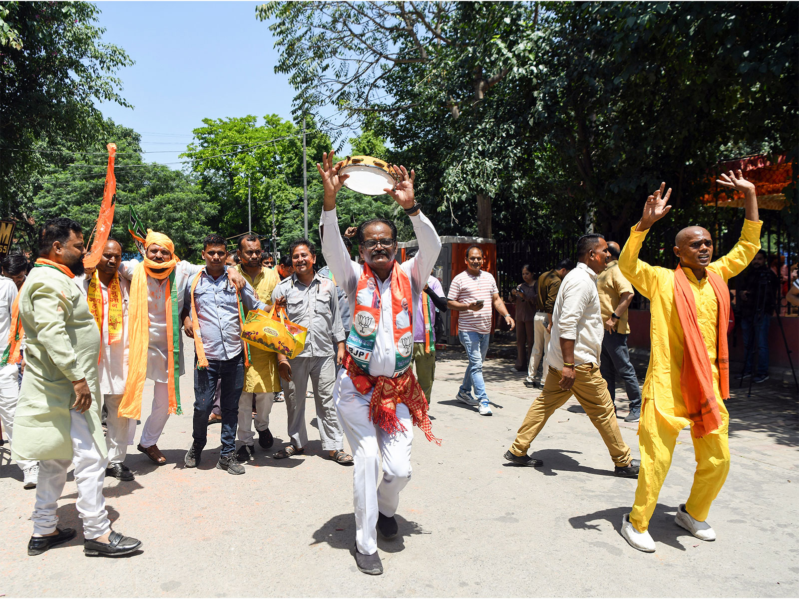 BJP leader celebrating electoral gains in West Bengal (Photo/ANI)