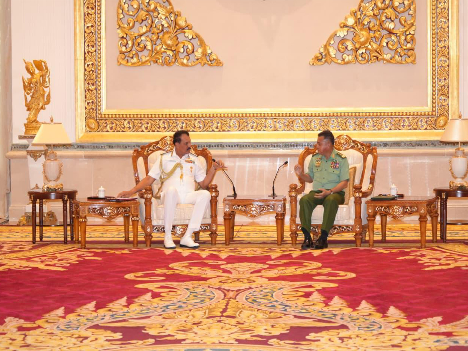   Admiral Dinesh K Tripathi holds bilateral discussions with Senior-General Ye Win Oo, Commander-in-Chief of the Myanmar Defence Forces (Photo/ X@indiannavy)